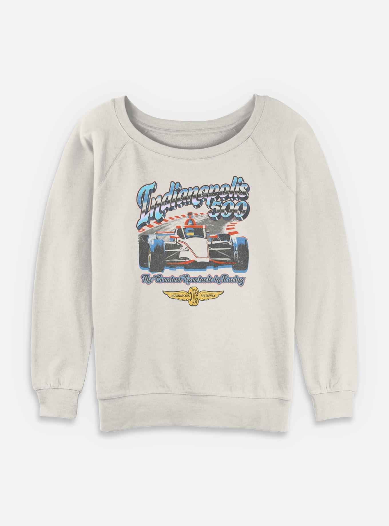Indianapolis 500 Chrome Womens Slouchy Sweatshirt, EGRET, hi-res
