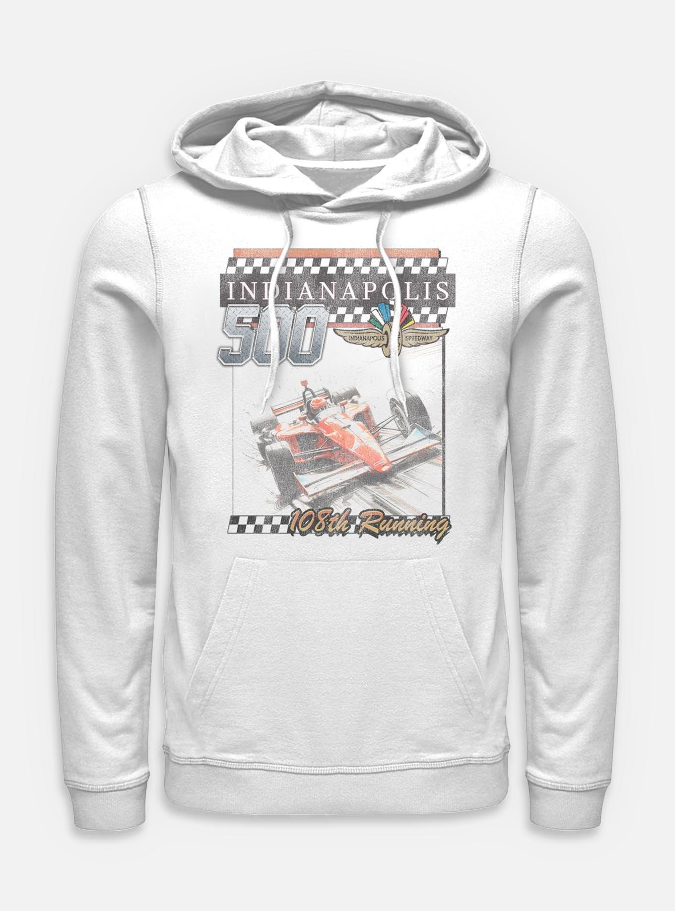 Indianapolis 500 108Th Running Hoodie, WHITE, hi-res view 1
