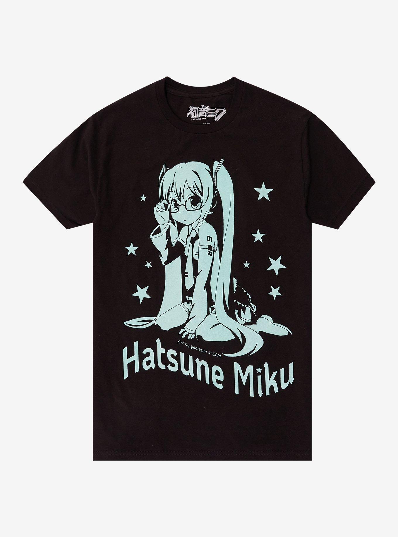 Hatsune Miku Glasses T-Shirt By Yamasan, , hi-res