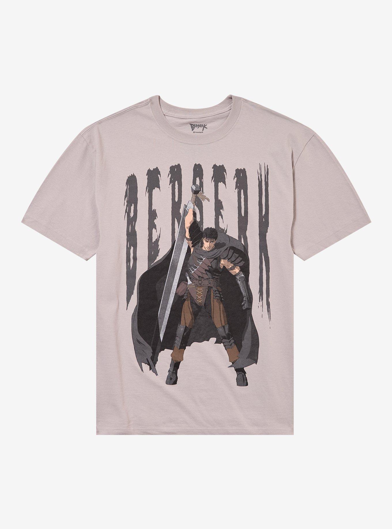 Berserk Guts Jumbo Print Beige T-Shirt, , hi-res