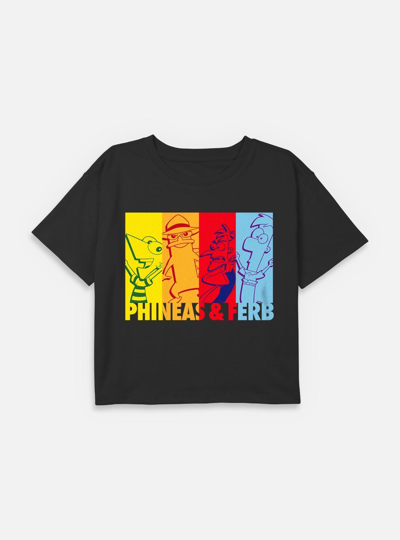 Disney Phineas and Ferb Color Panels Youth Girls Boxy T-Shirt, , hi-res