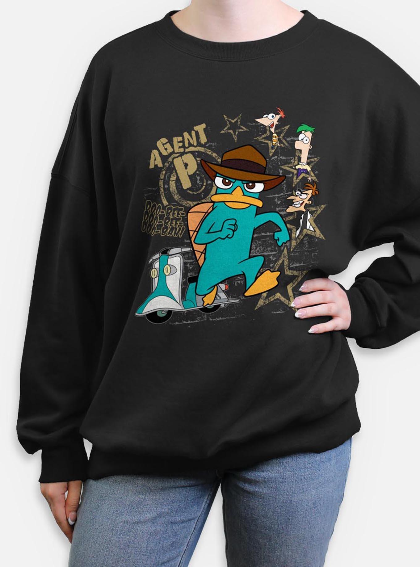 Disney Phineas and Ferb Agent P Doo-Bee Doo-Bah Womens Oversized Sweatshirt, , hi-res