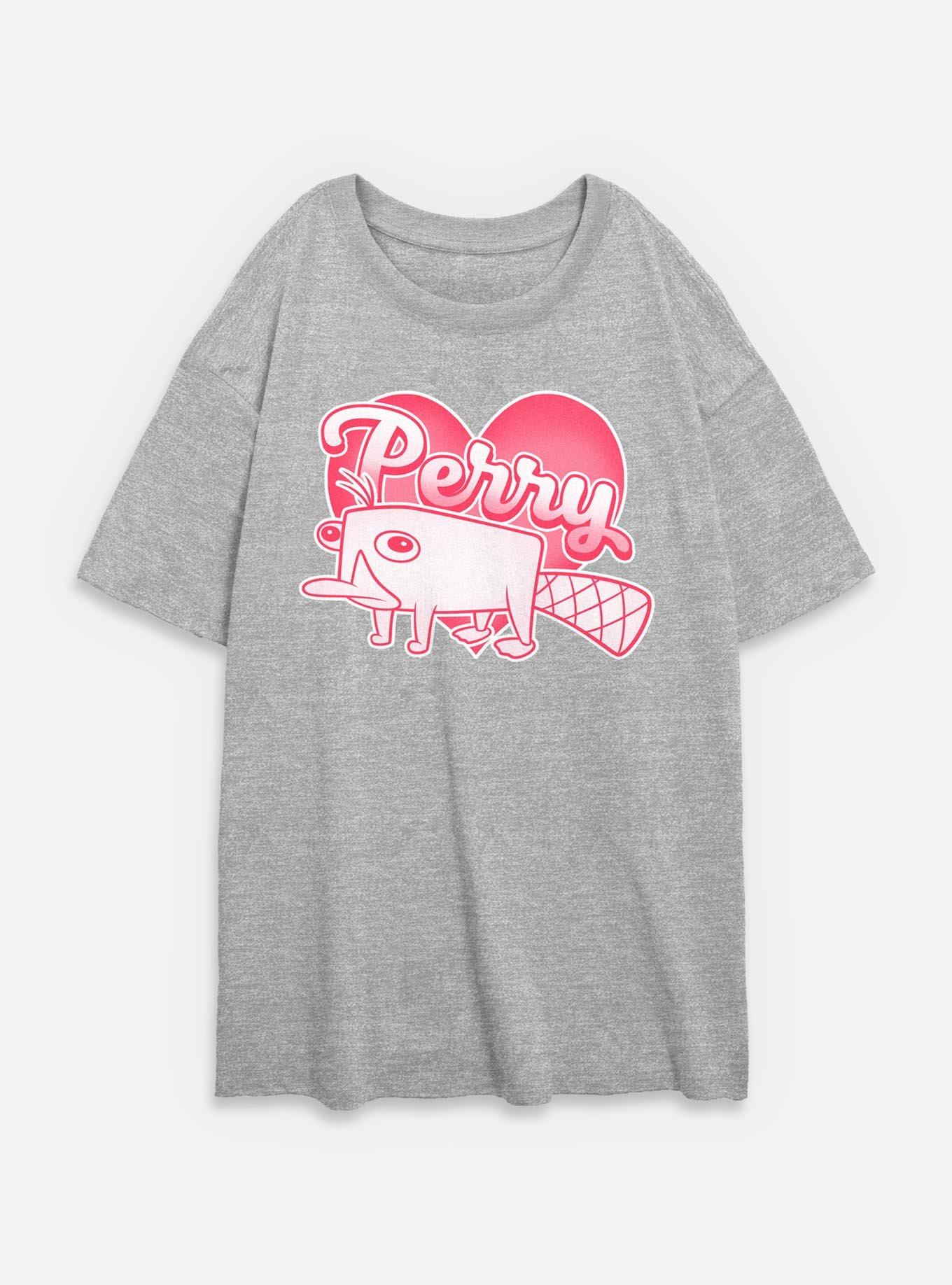 Disney Phineas and Ferb Perry The Platypus Love Womens Oversized T-Shirt, , hi-res
