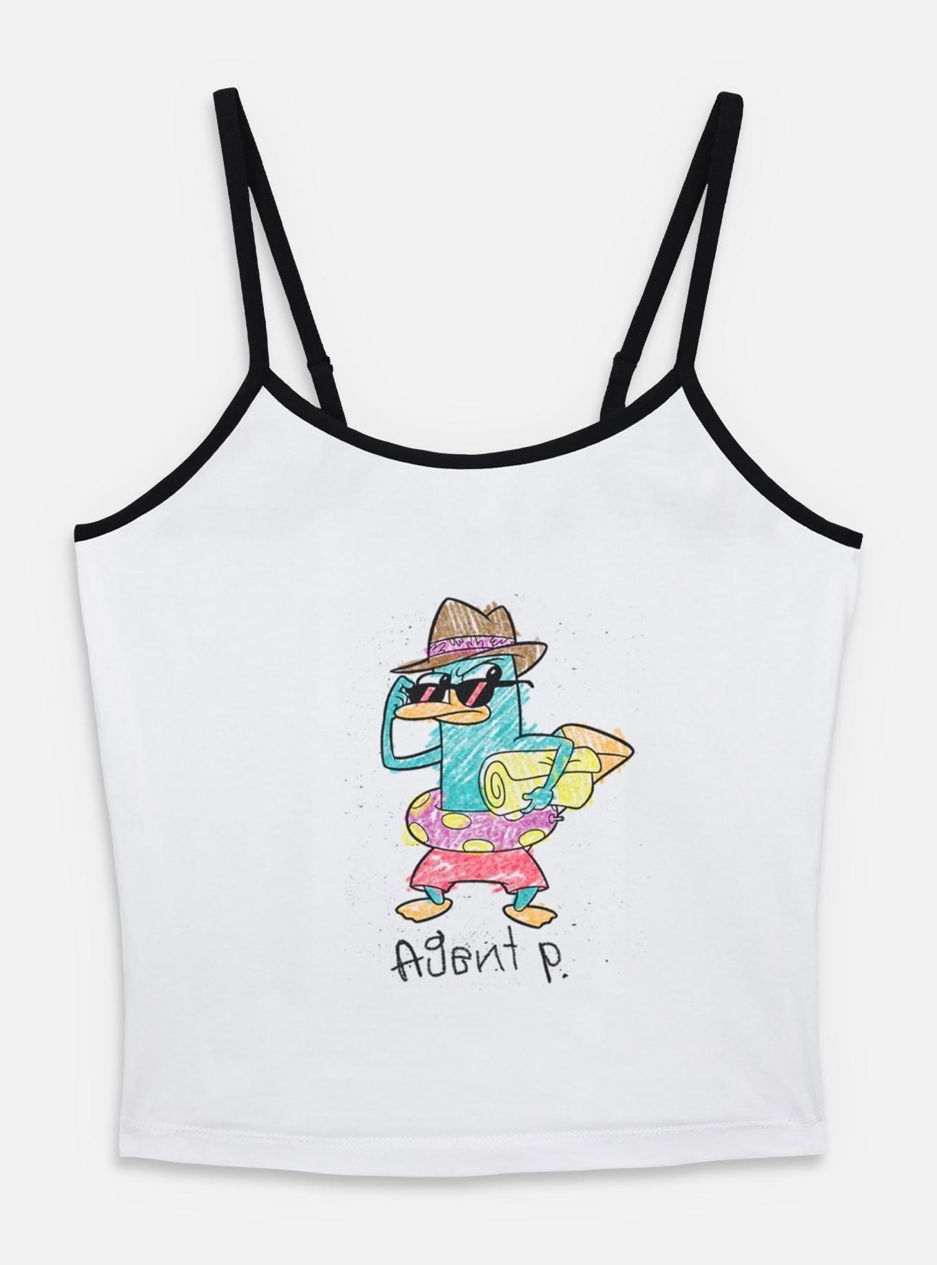 Disney Phineas and Ferb Agent P Summer Ready Womens Cami Tank Top, WHITE, hi-res