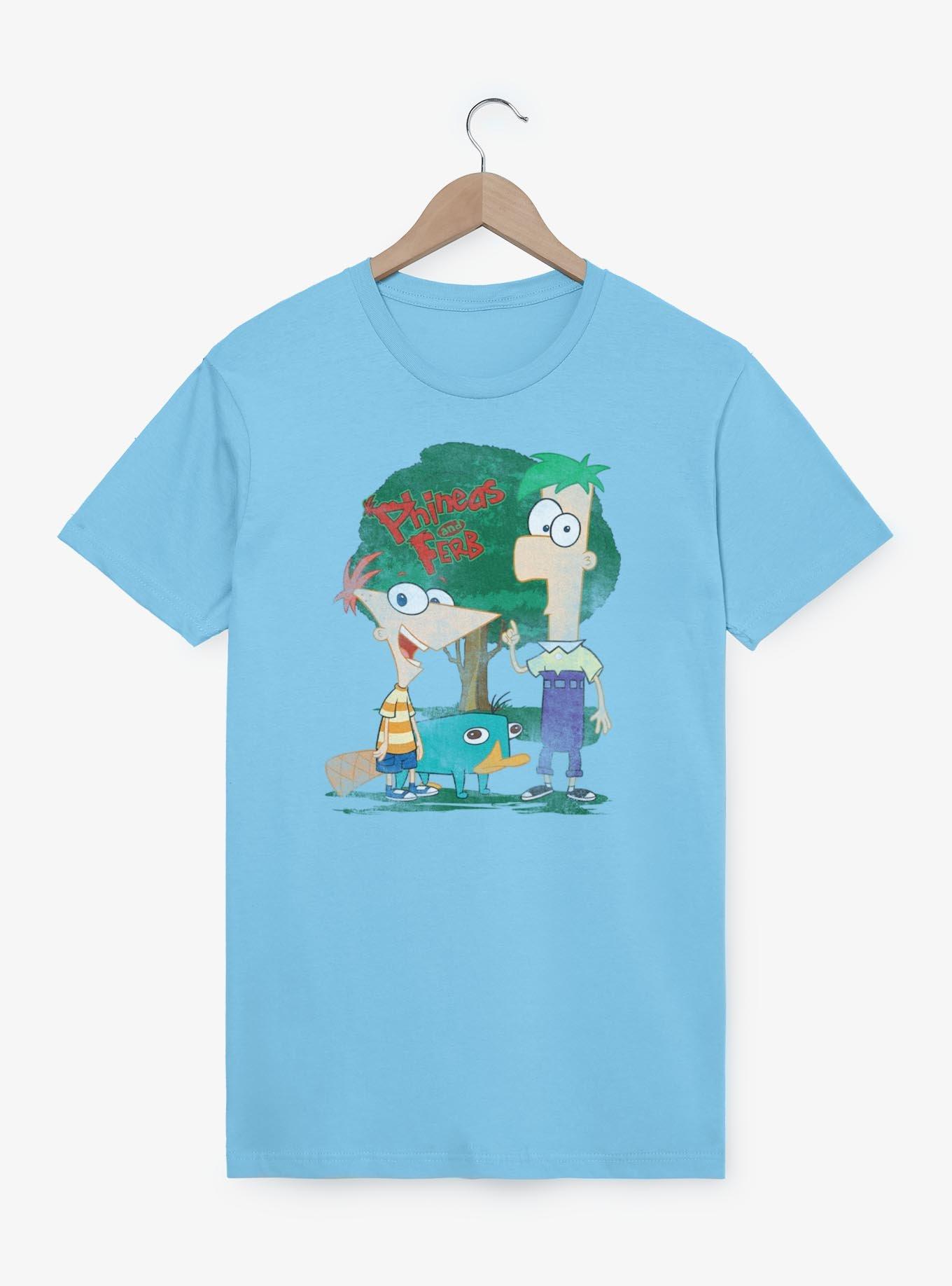 Disney Phineas and Ferb Group Shot Vintage T-Shirt, LT BLUE, hi-res