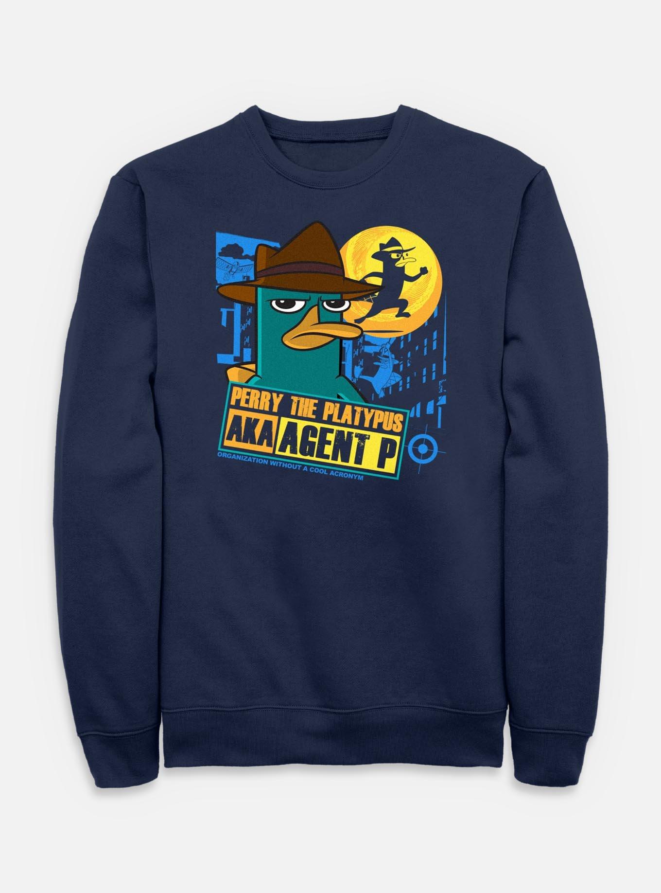 Disney Phineas and Ferb Perry The Platypus AKA Agent P Sweatshirt, NAVY, hi-res