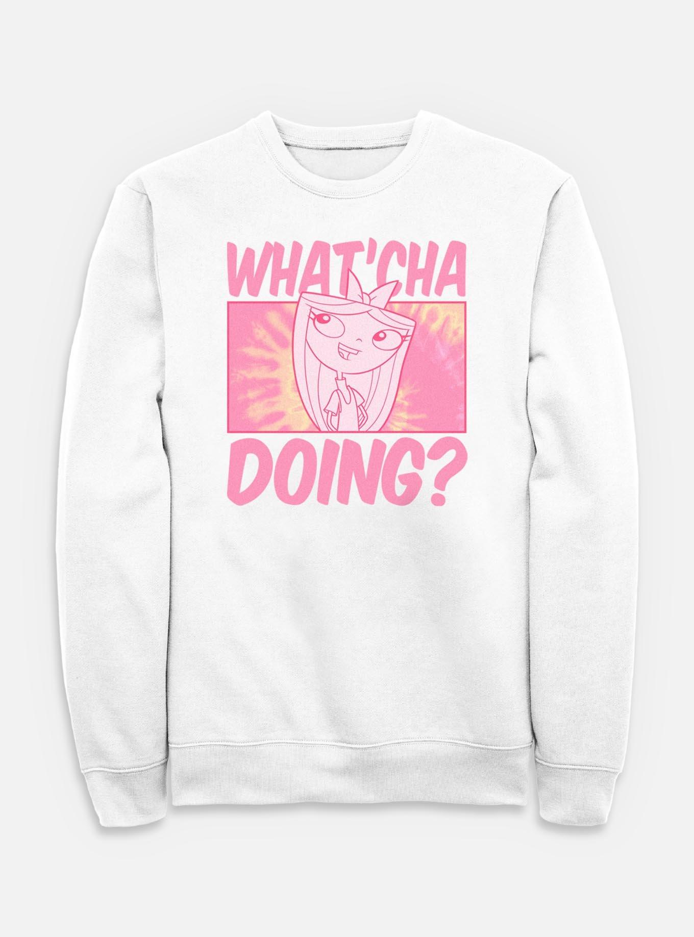Disney Phineas and Ferb Isabella Whatcha Doing Sweatshirt, WHITE, hi-res