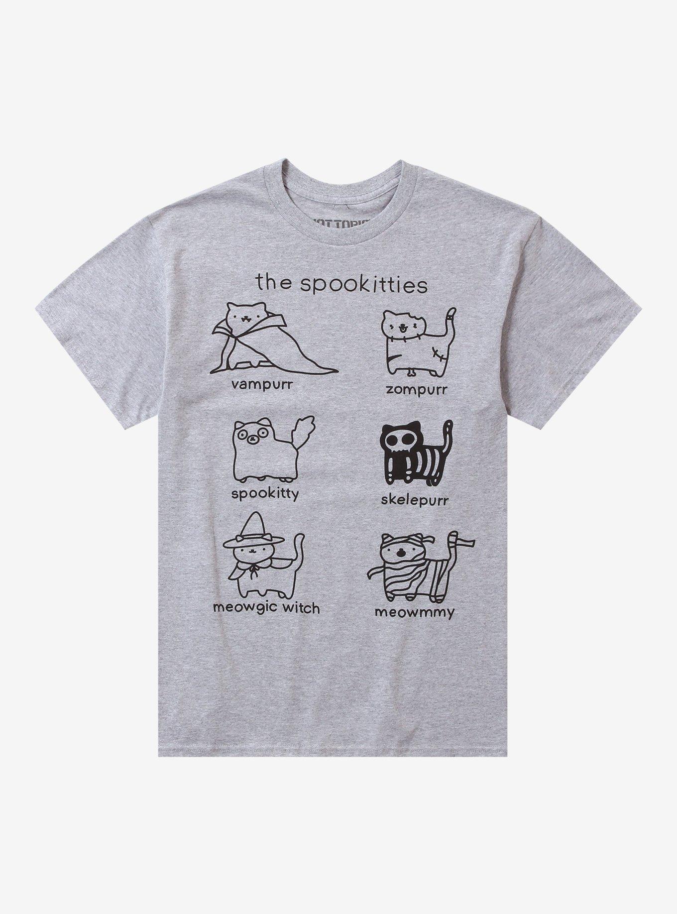 The Spookitties T-Shirt By Poorly Cat Draw, , hi-res