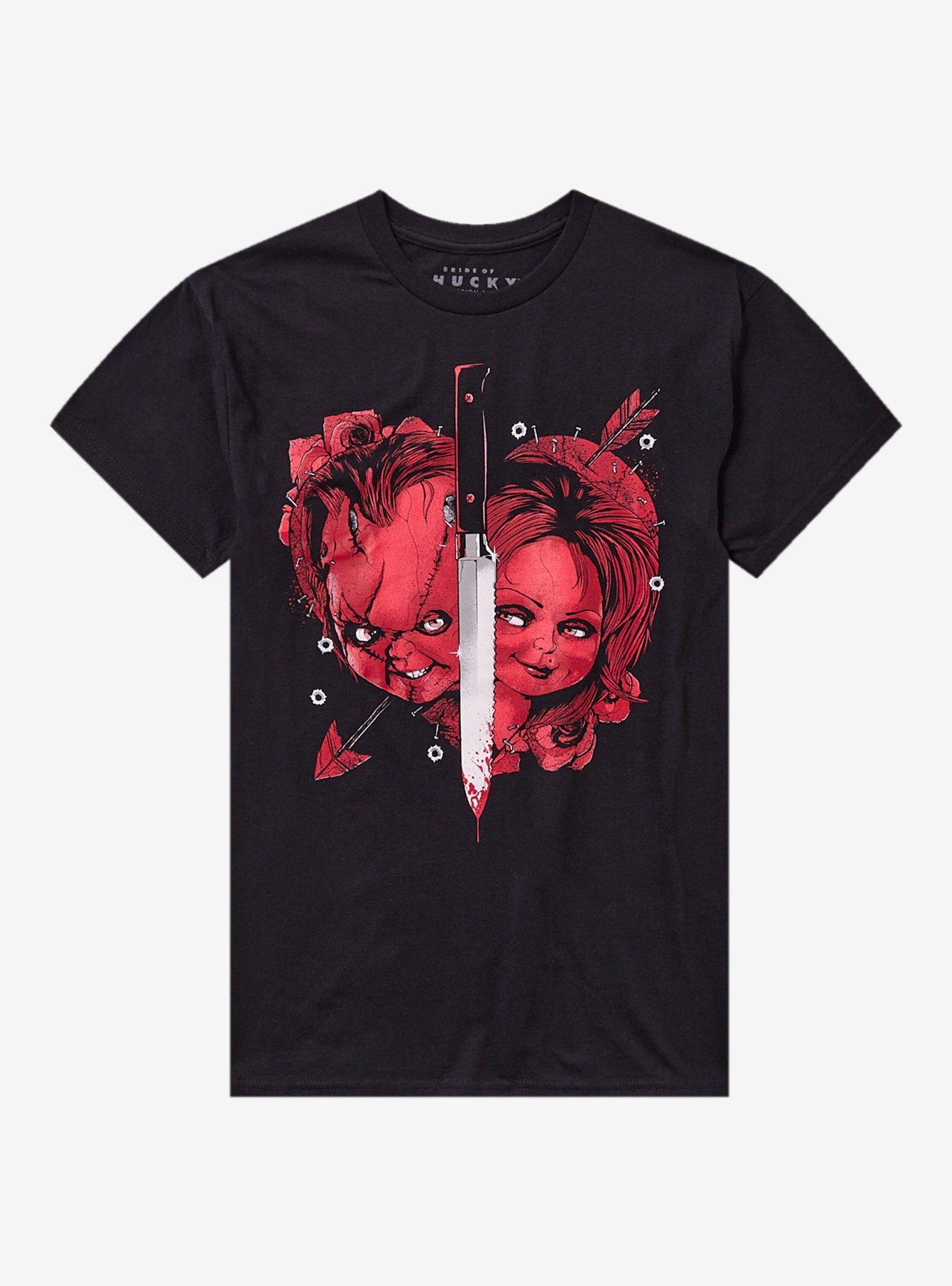 Bride Of Chucky Tiffany & Chucky Knife Portrait T-Shirt, , hi-res