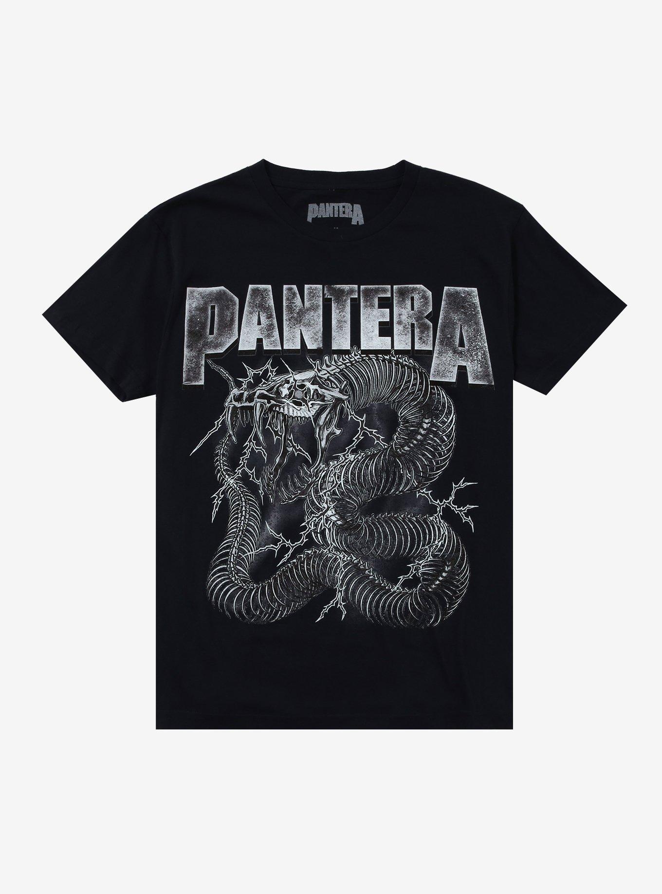 Pantera Dark Navy Blue Electrified Snake Skeleton T-Shirt | Hot Topic