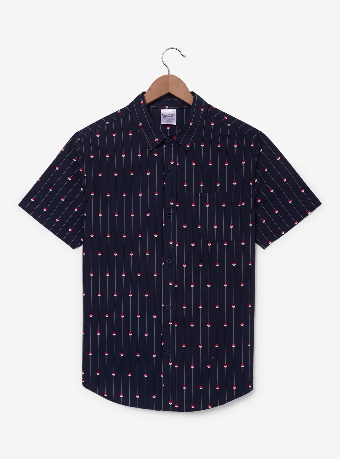 Pokémon Poké Ball Allover Print Woven Button Up - BoxLunch Exclusive, , hi-res