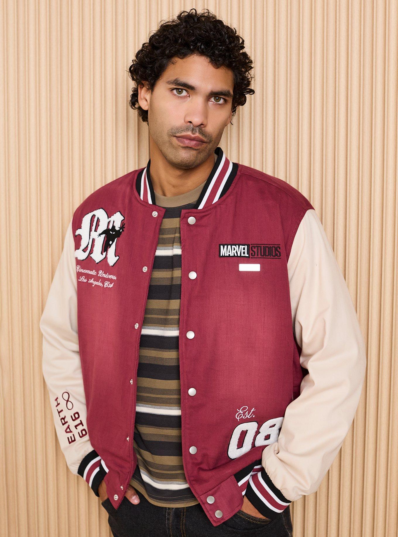 Marvel Studios Denim Varsity Jacket (BoxLunch 10th Anniversary) — BoxLunch Exclusive, , hi-res