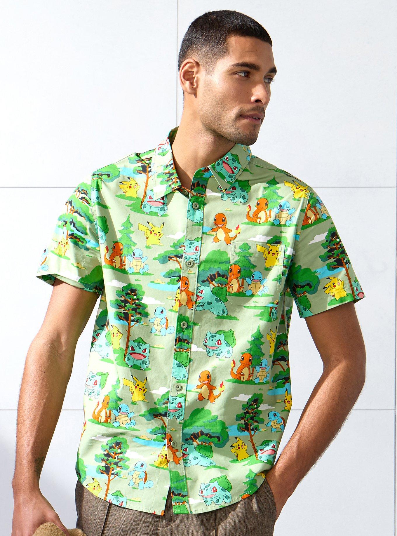 Pokémon Nature Tonal Allover Print Woven Button-Up — BoxLunch Exclusive