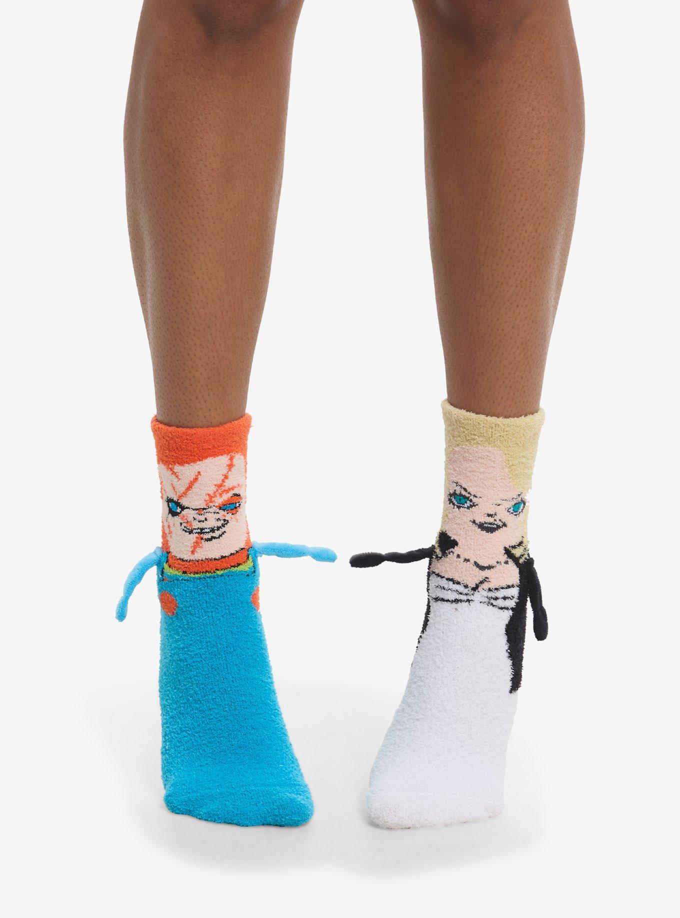 Chucky & Tiffany Magnetic Arms Mismatch Cozy Socks, , hi-res