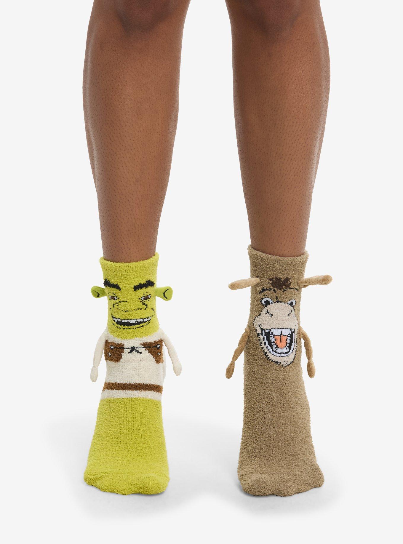 Shrek & Donkey Magnetic Arms Mismatch Cozy Socks, , hi-res