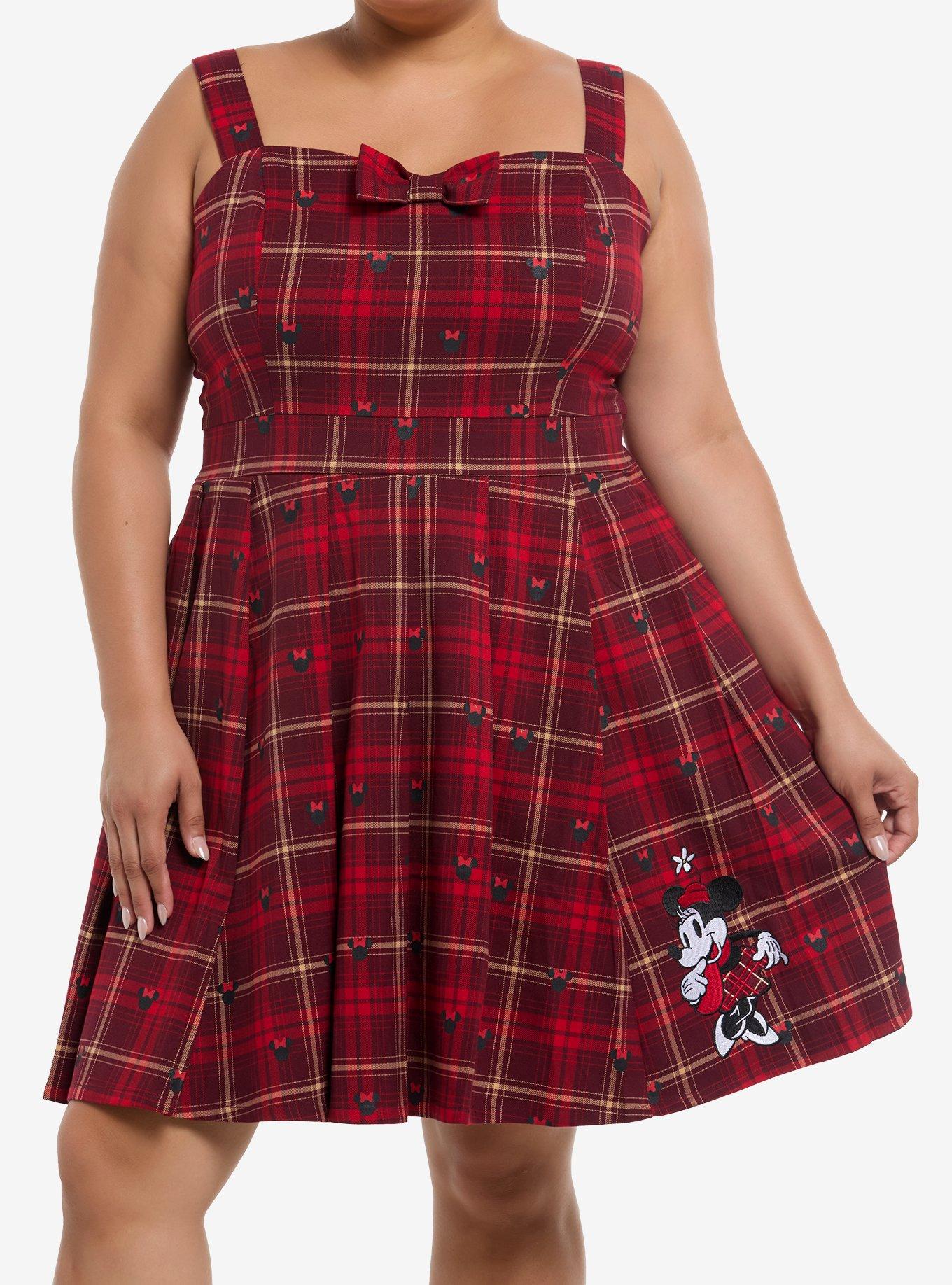 Her Universe Disney Minnie Mouse Plaid Sweetheart Dress Plus Size Her Universe Exlusive, , hi-res