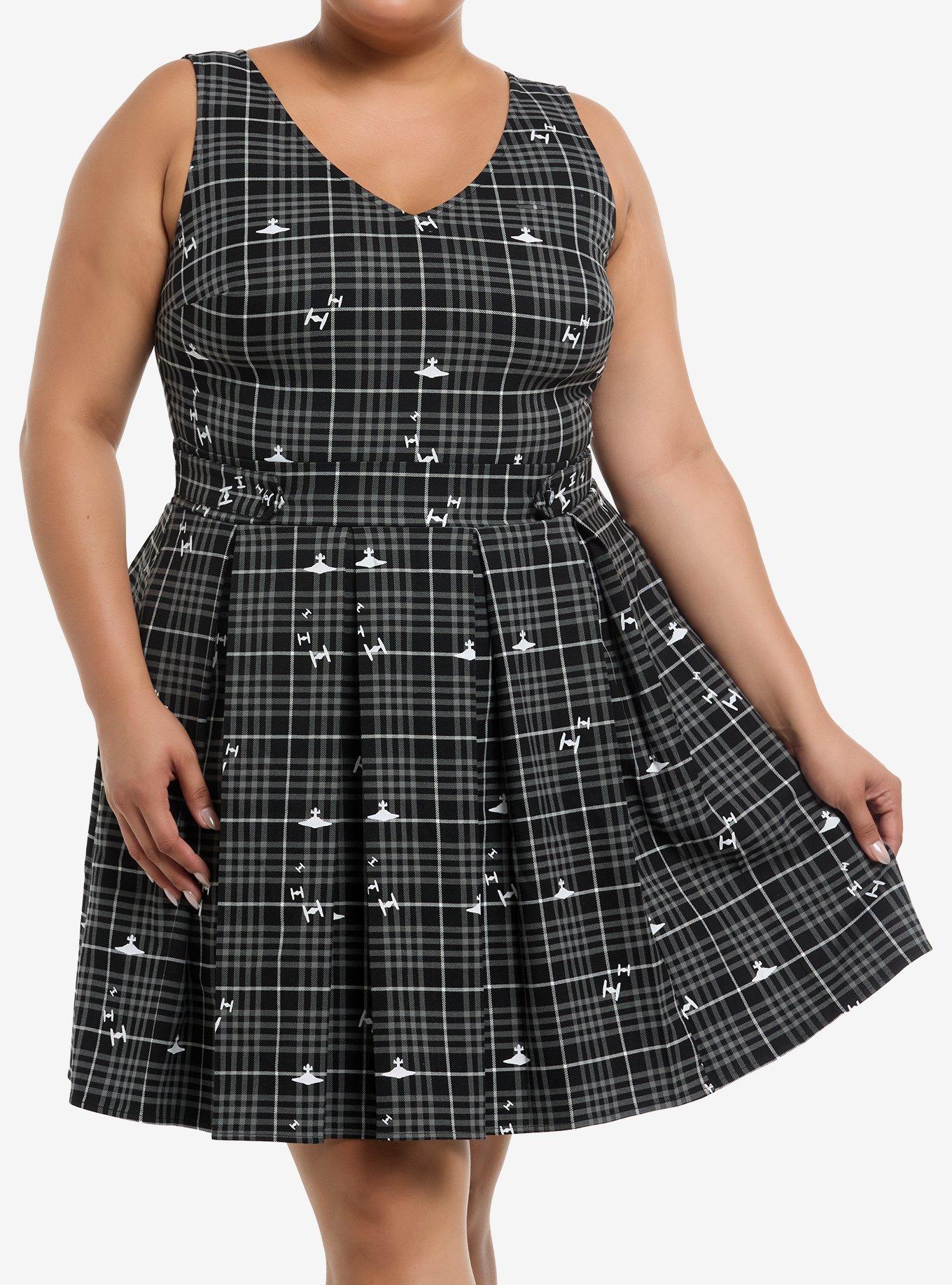 Her Universe Star Wars Ships Plaid Tank Dress Plus Size Her Universe Exclusive, , hi-res