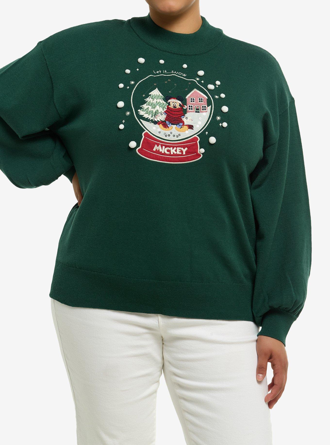 Her Universe Disney Mickey Mouse Snow Globe Sweater Plus Size Her Universe Exclusive, , hi-res