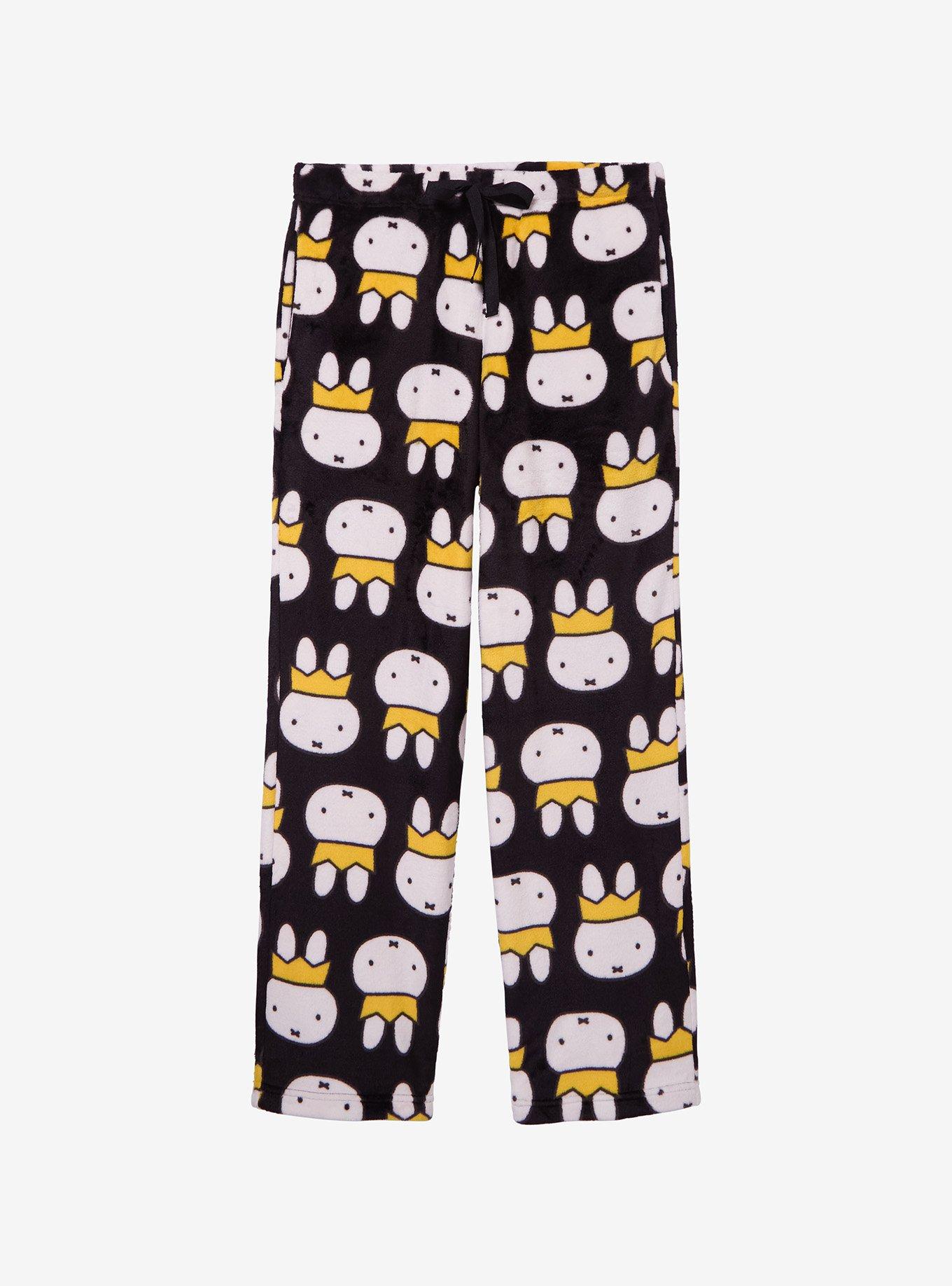 Miffy Crown Allover Print Plush Sleep Pants — BoxLunch Exclusive, , hi-res