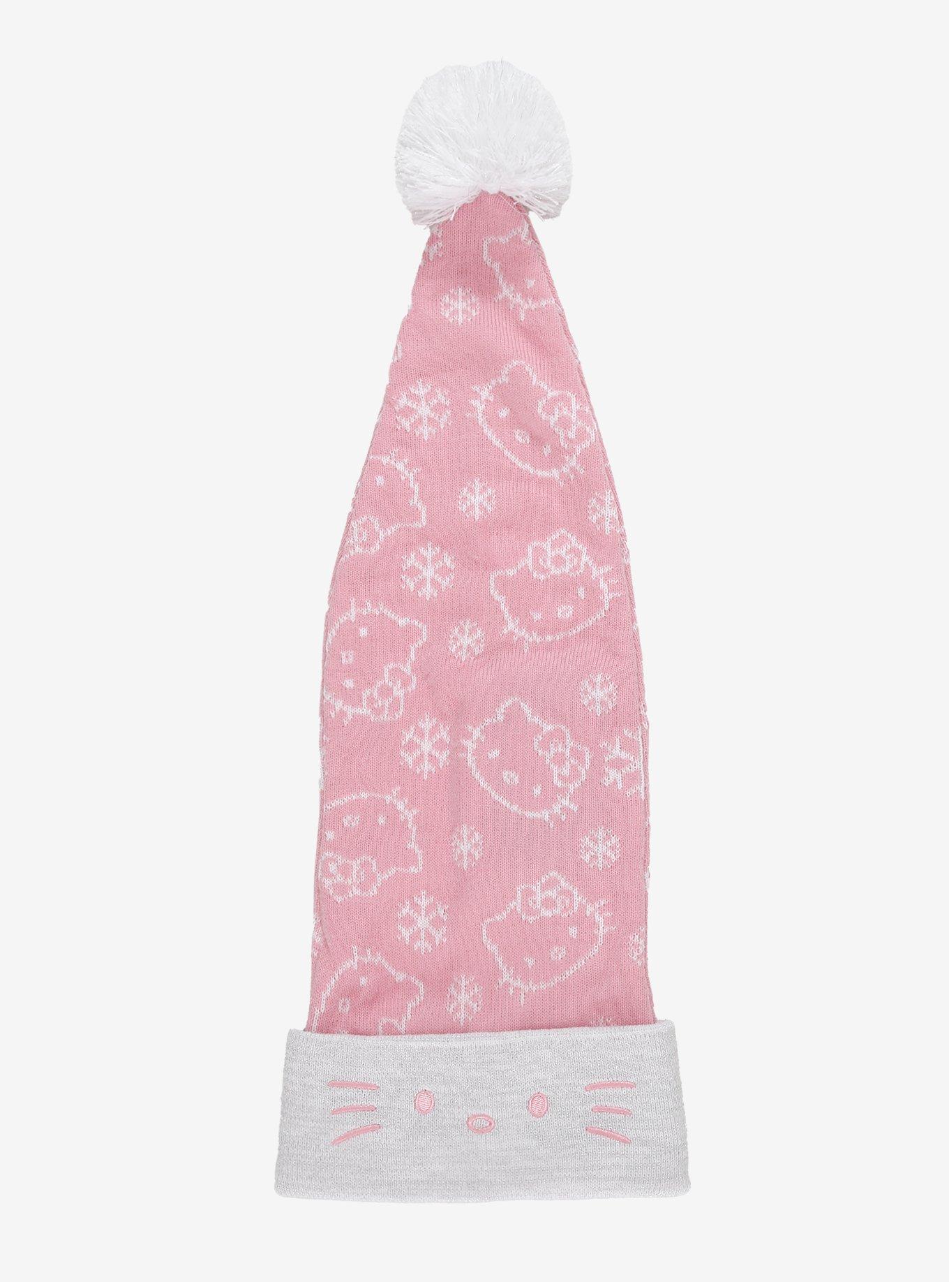 Hello Kitty Pink Face Snowflake Santa Hat | Hot Topic