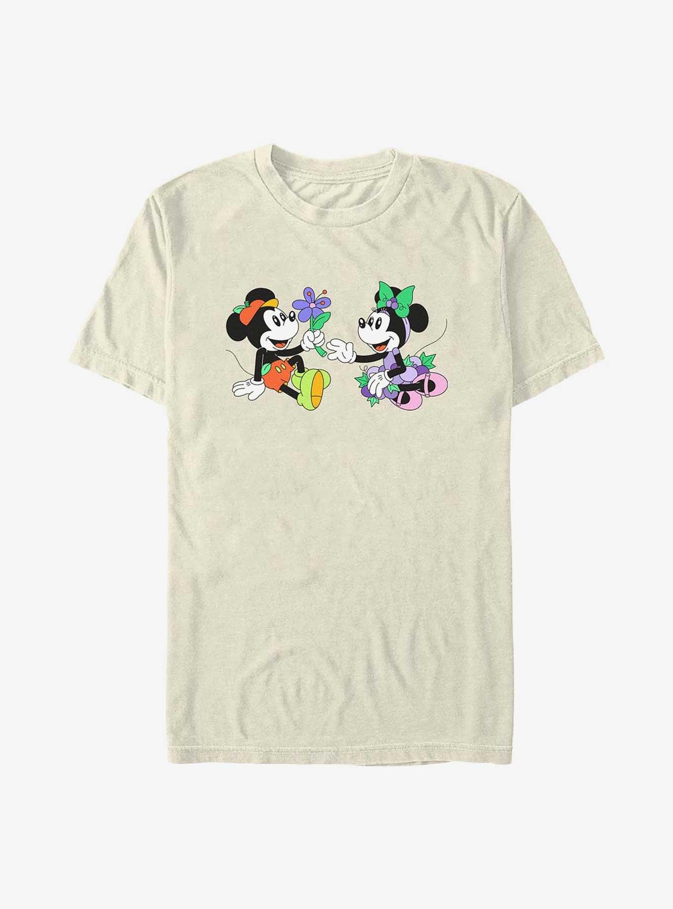 Disney Mickey Mouse & Minnie Mouse Orange And Grape Garment Dye T-Shirt, IVORY, hi-res