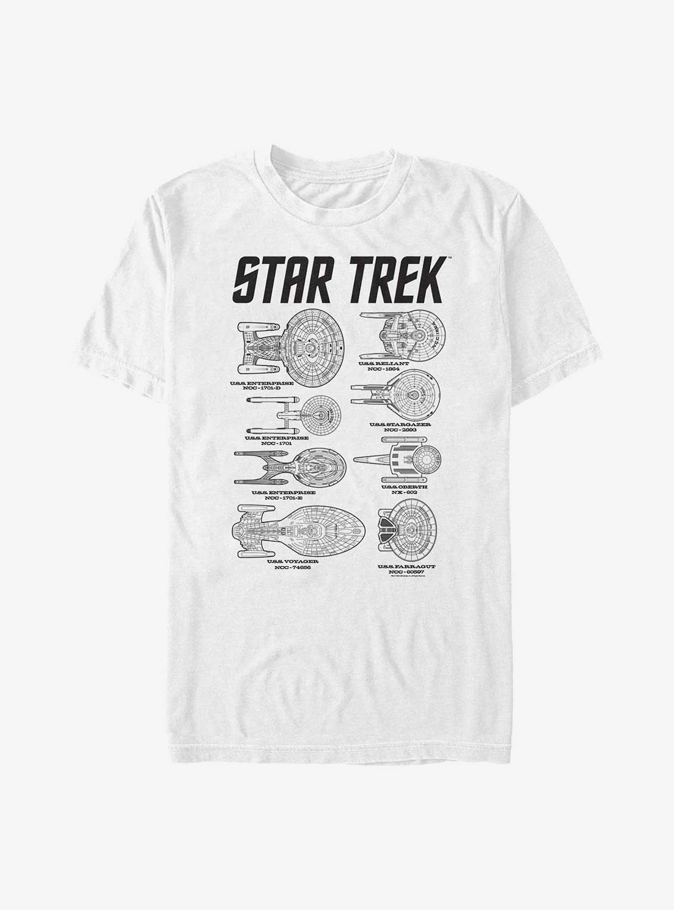 Star Trek Ships Of Trek T-Shirt, WHITE, hi-res
