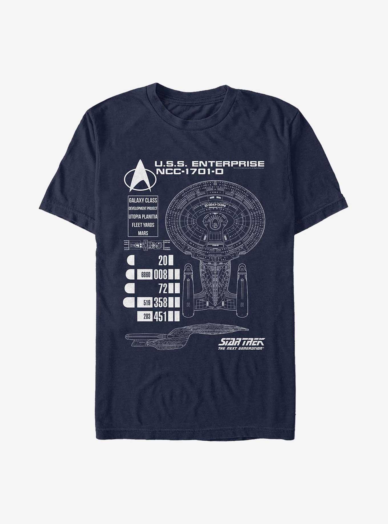Star Trek: The Next Generation USS Enterprise Ship Schematics T-Shirt