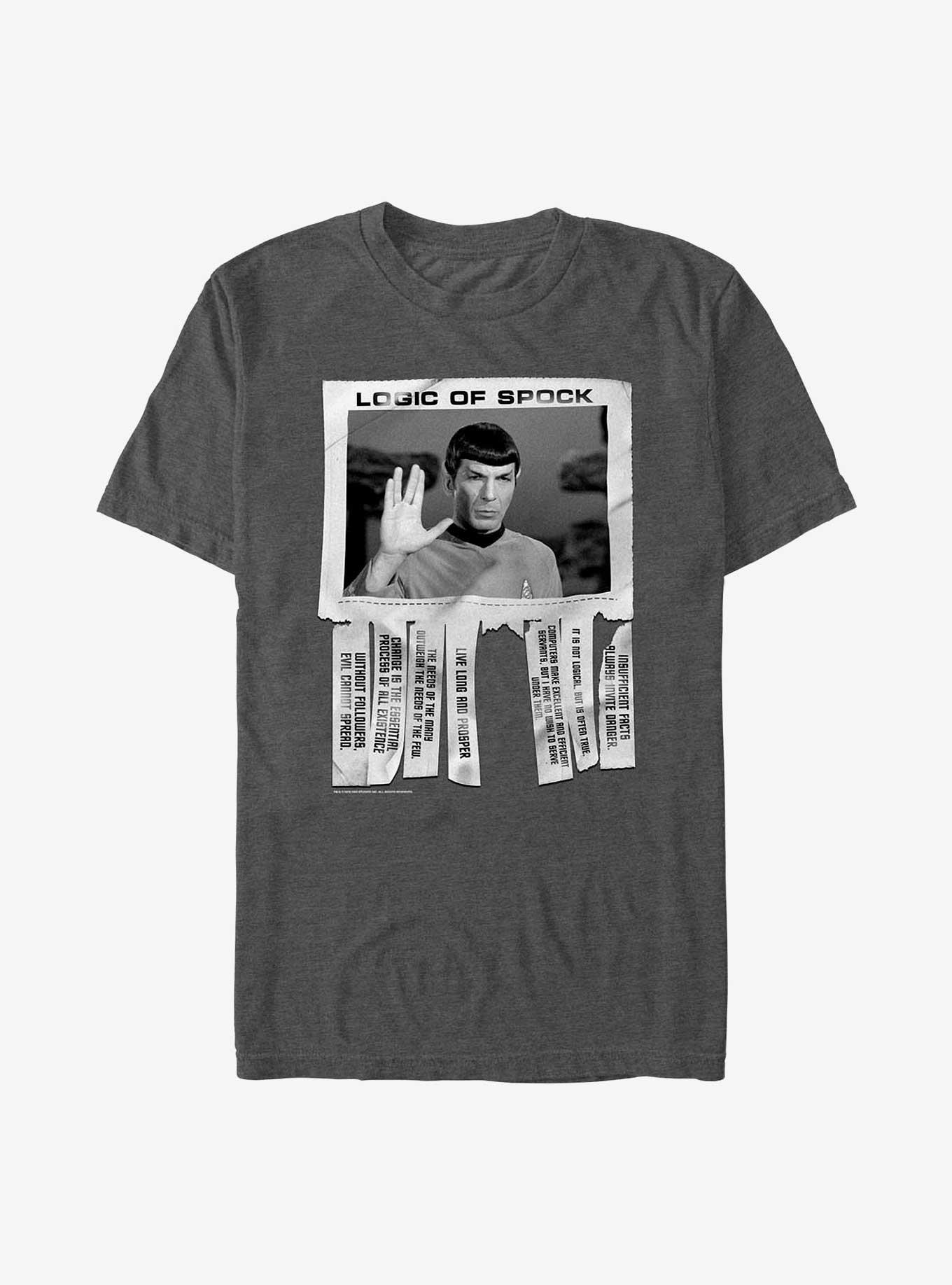 Star Trek Spock Logic T-Shirt, CHAR HTR, hi-res