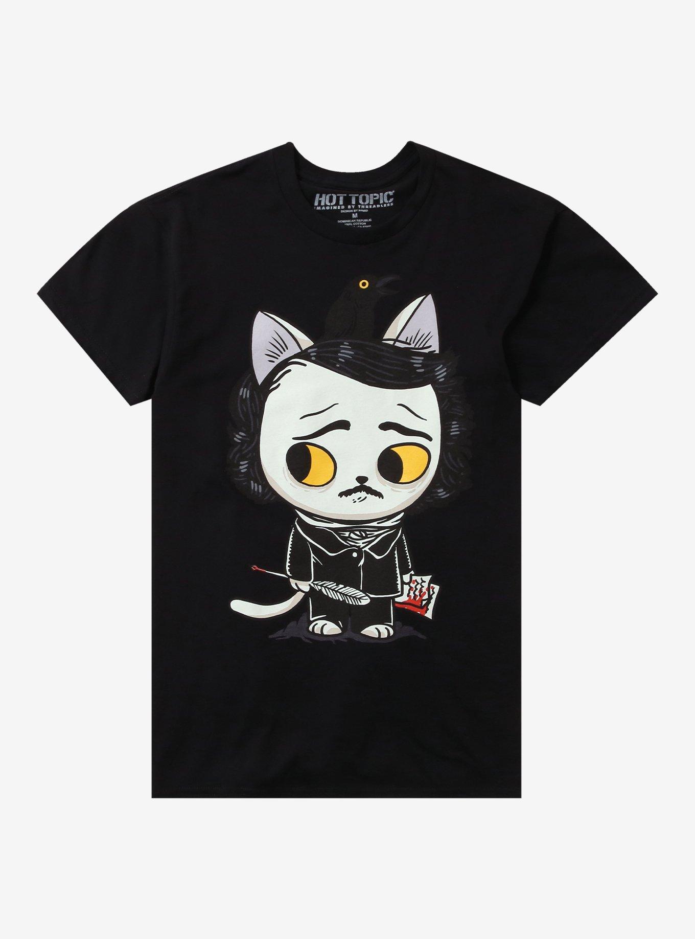 Edgar Allan Poe Cat T-Shirt By PPMid, , hi-res
