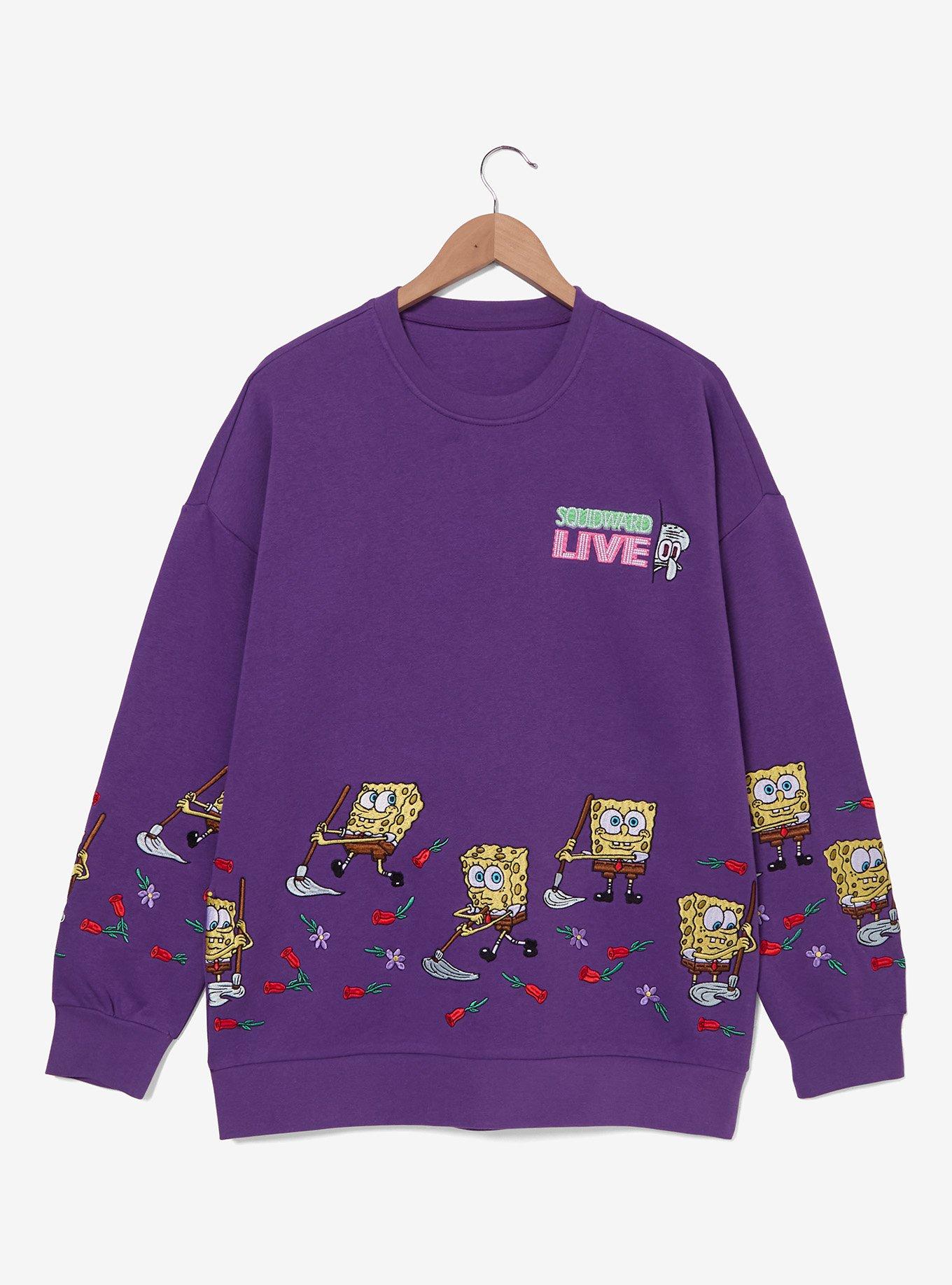 SpongeBob SquarePants Jellyfish Catching Embroidered Crewneck