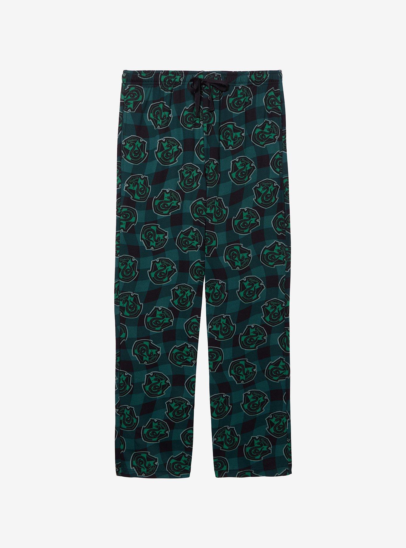 Harry Potter Slytherin Checkered Allover Print Sleep Pants — BoxLunch Exclusive, , hi-res