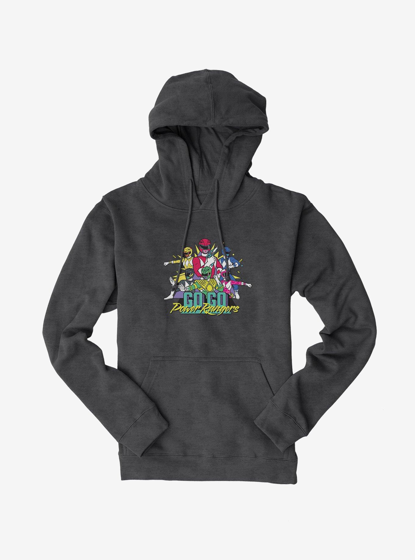 Mighty Morphin Power Rangers Go Go Power Rangers Hoodie, DARK HEATHER, hi-res view 1