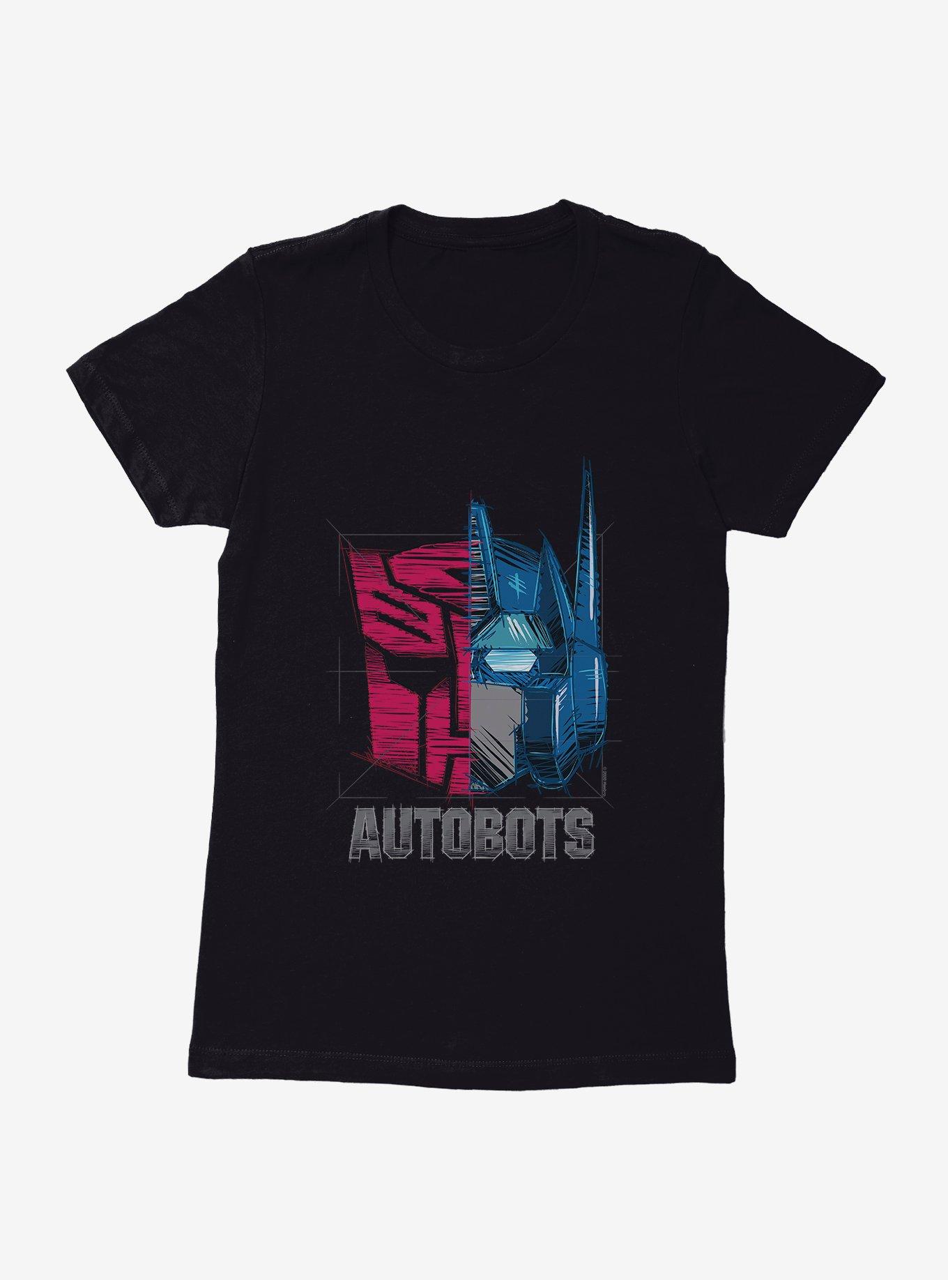 Transformers Autobots Sketch Womens T-Shirt, BLACK, hi-res