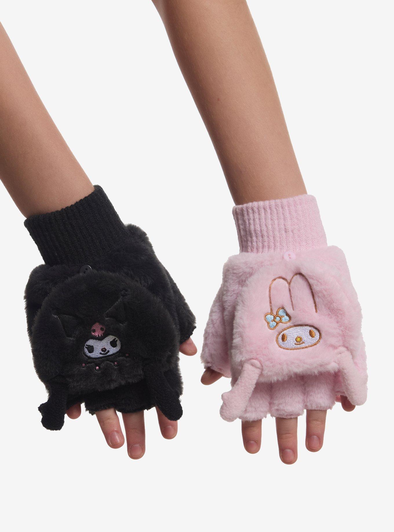 My Melody & Kuromi Plush Mismatch Convertible Gloves, , hi-res