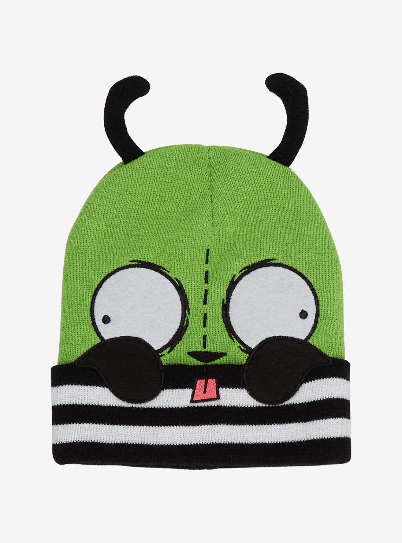 Invader Zim GIR Peeking Stripe Beanie, , hi-res