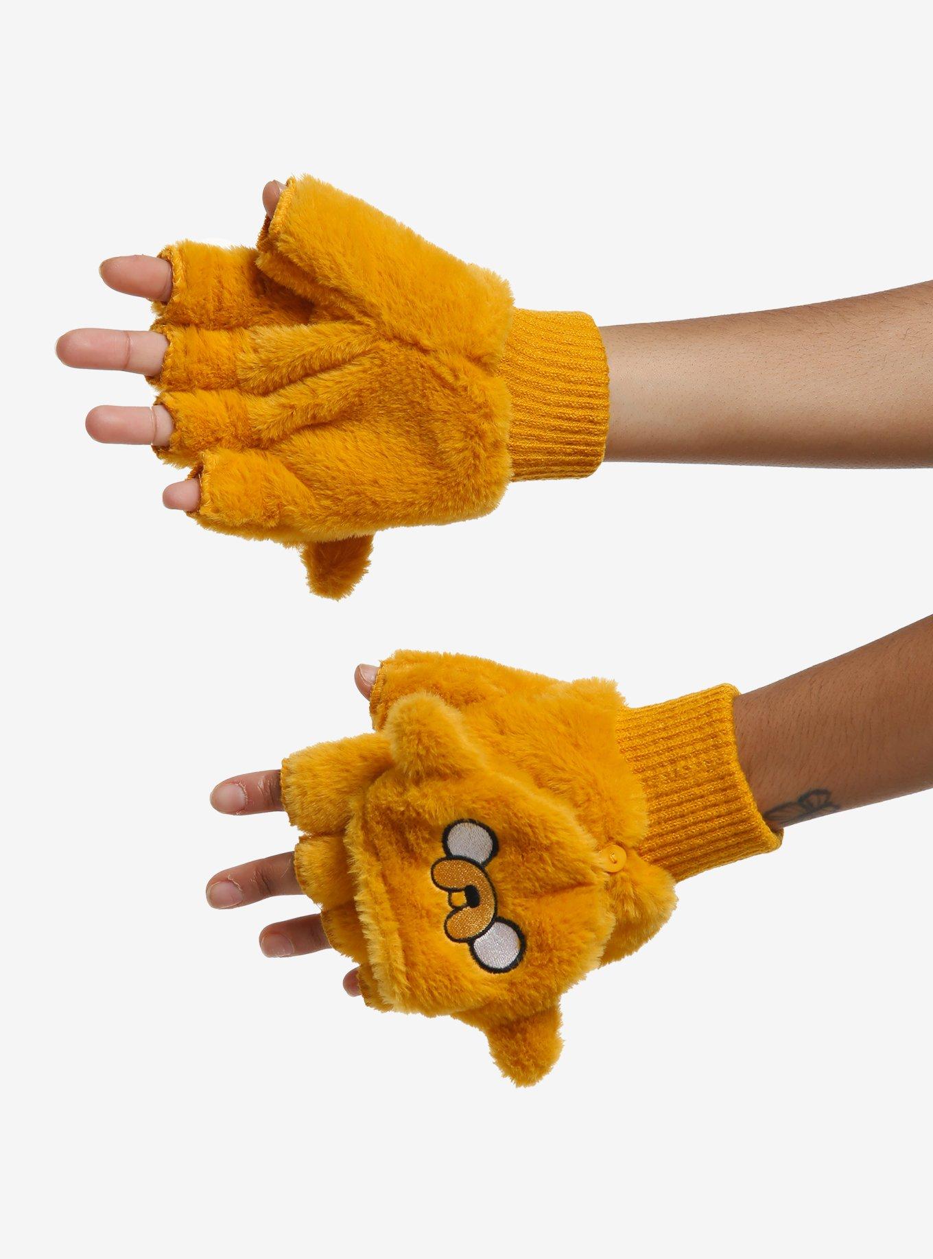 Adventure Time Jake Fuzzy Convertible Gloves, , hi-res