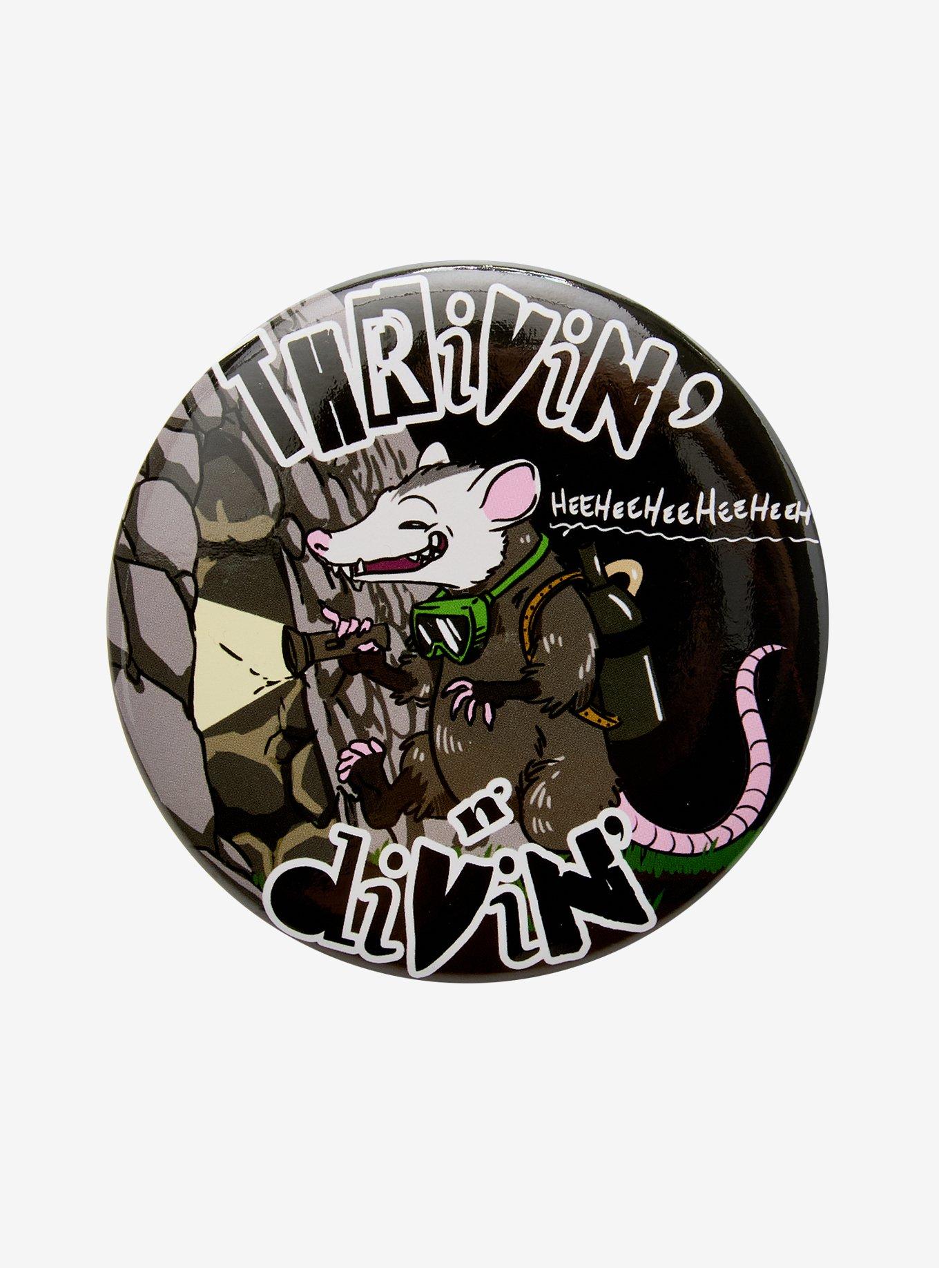 Thrivin' Divin' Possum 3 Inch Button, , hi-res