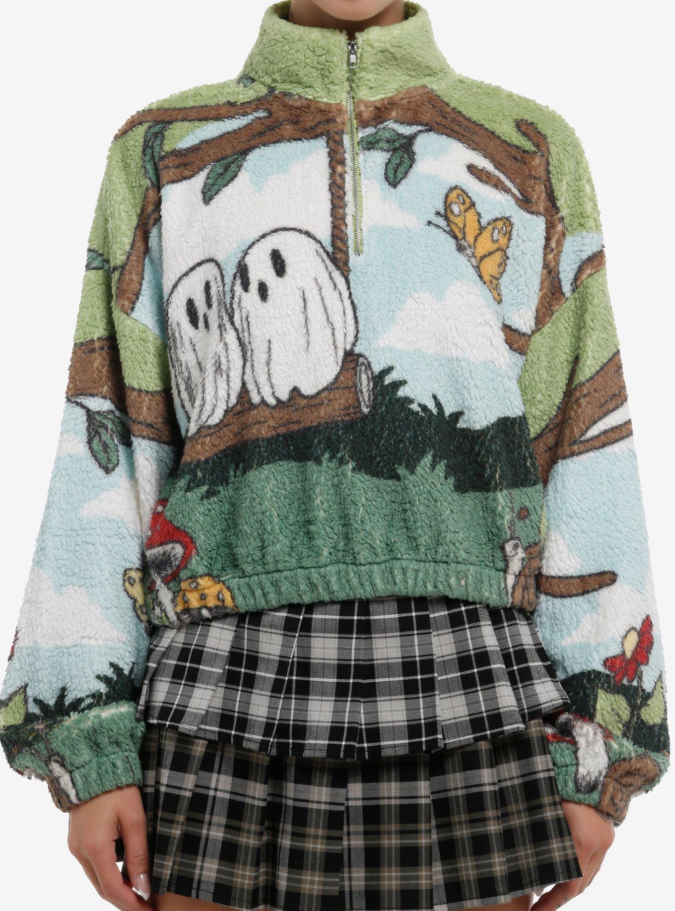 Thorn & Fable Ghost Swing Sherpa Girls Crop Sweater, , hi-res