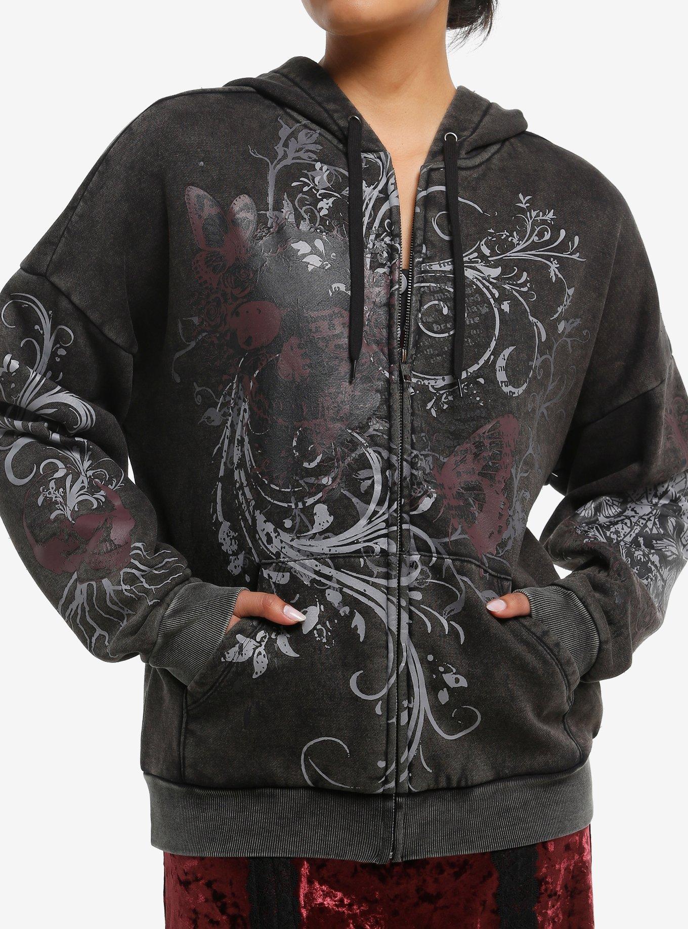 Social Collision Butterfly & Cross Girls Hoodie, , hi-res