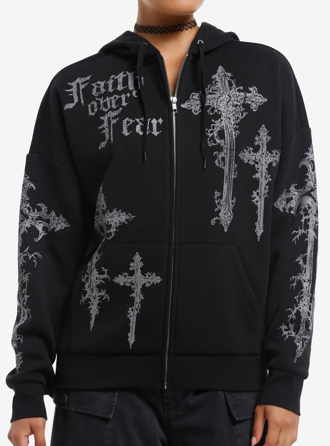 Faith Over Fear Crosses Girls Hoodie, , hi-res