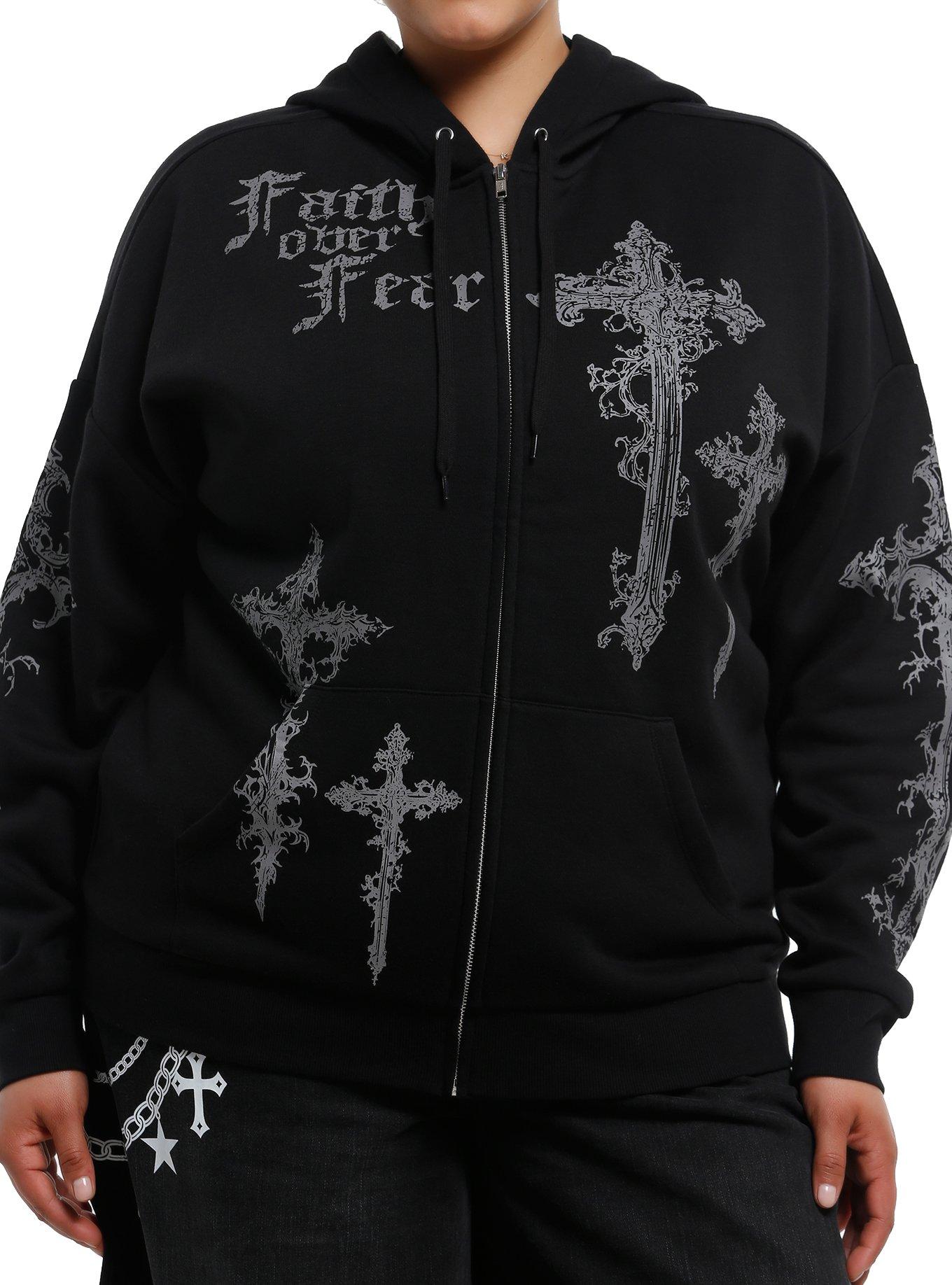 Faith Over Fear Crosses Girls Hoodie Plus Size, , hi-res