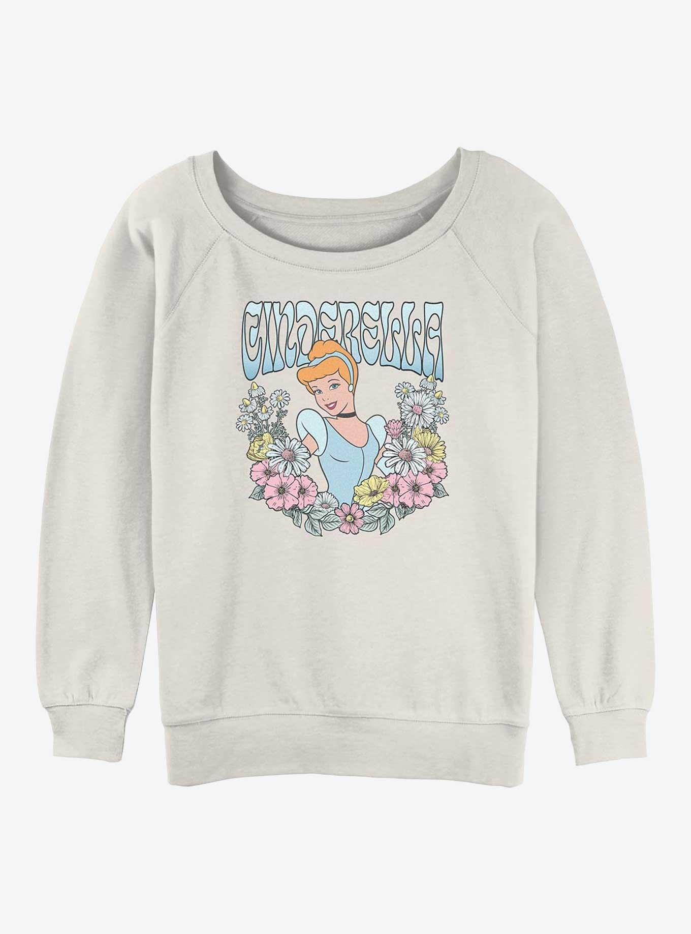 Disney Princesses Cinderella Floral Wreath Girls Slouchy Sweatshirt, , hi-res