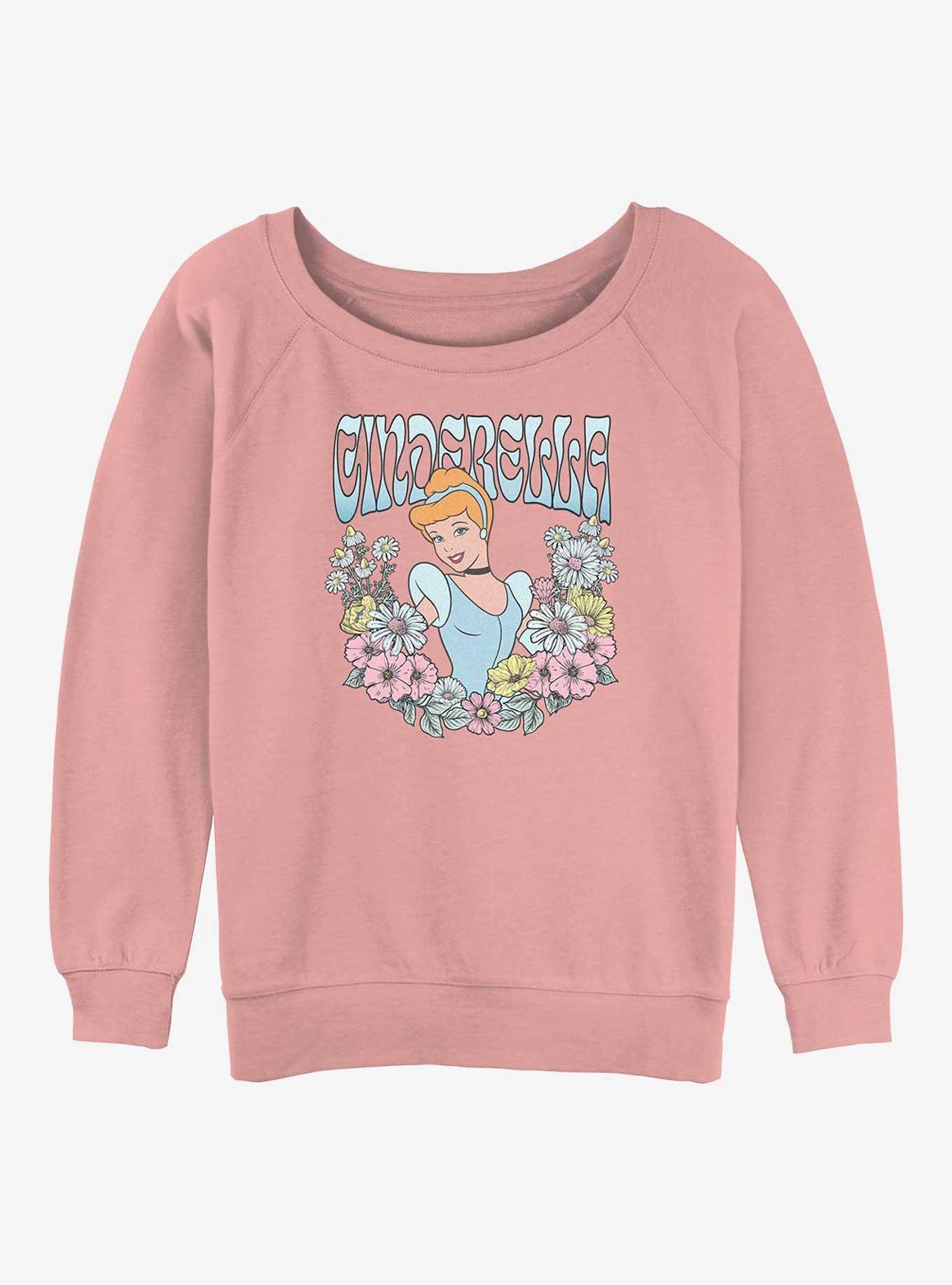 Disney Princesses Cinderella Floral Wreath Girls Slouchy Sweatshirt