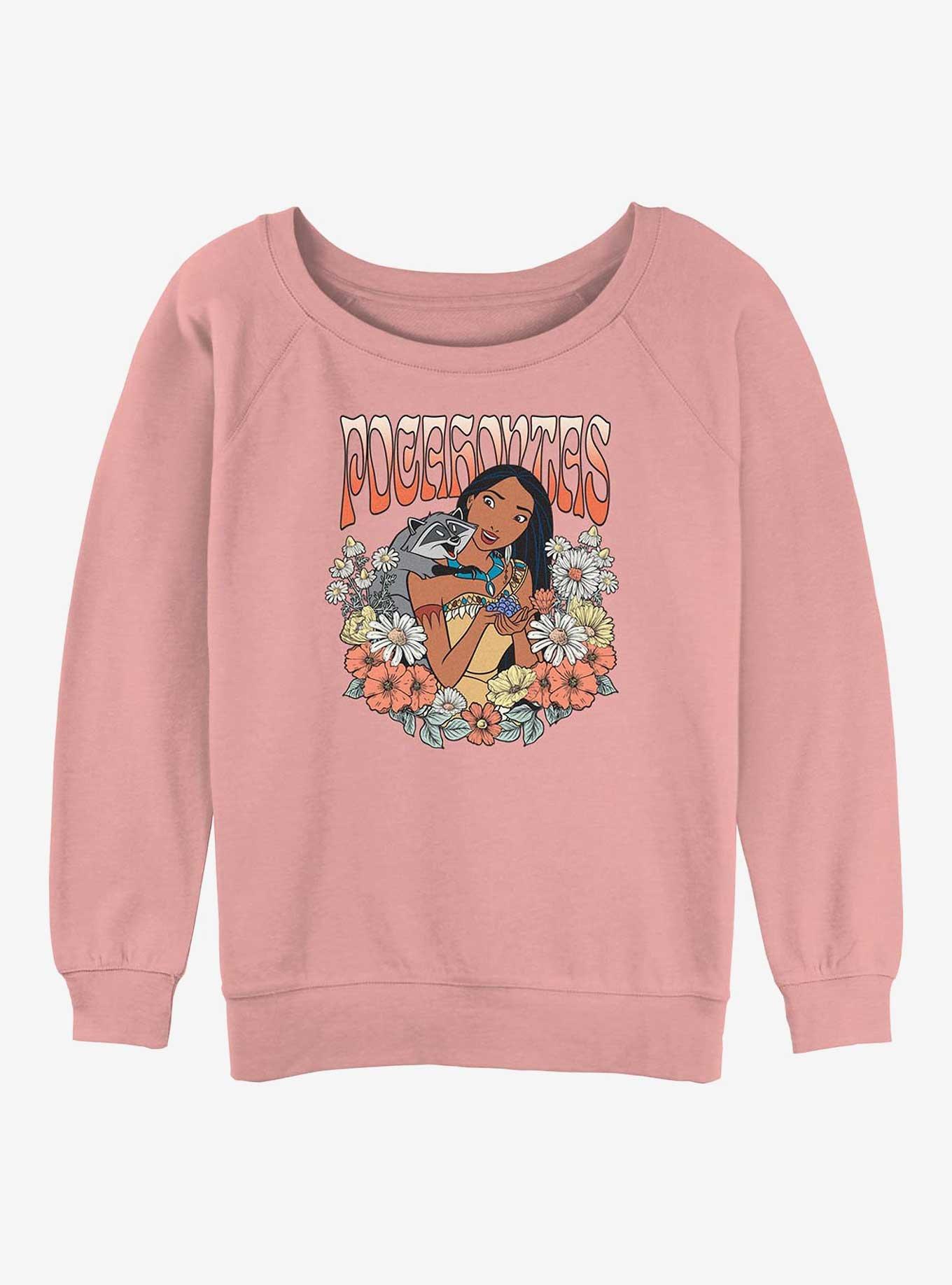 Disney Princesses Pocahontas Floral Wreath Girls Slouchy Sweatshirt, , hi-res