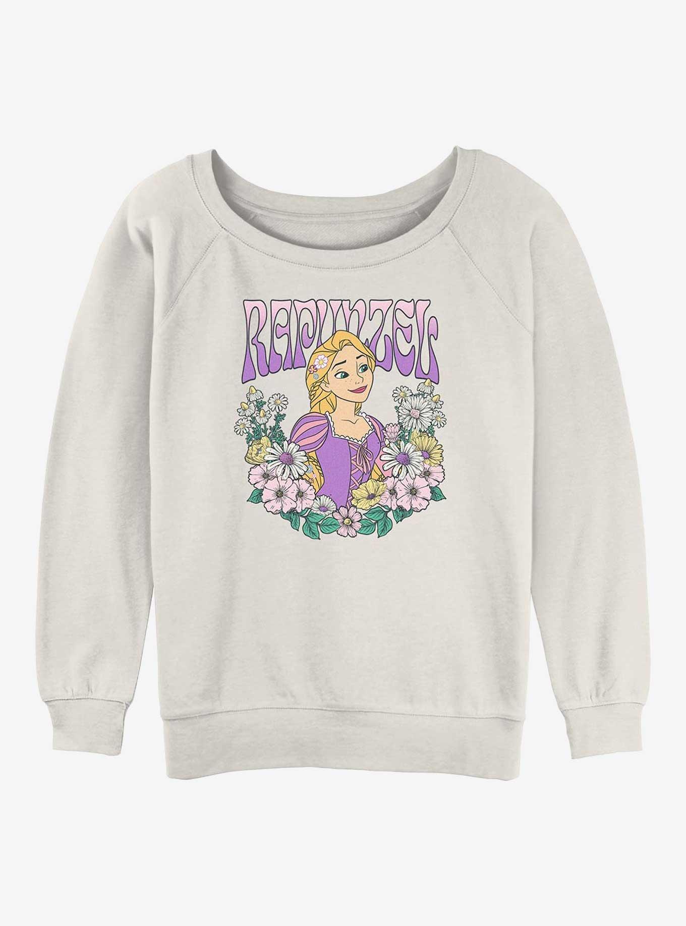 Disney Princesses Rapunzel Floral Wreath Girls Slouchy Sweatshirt, , hi-res