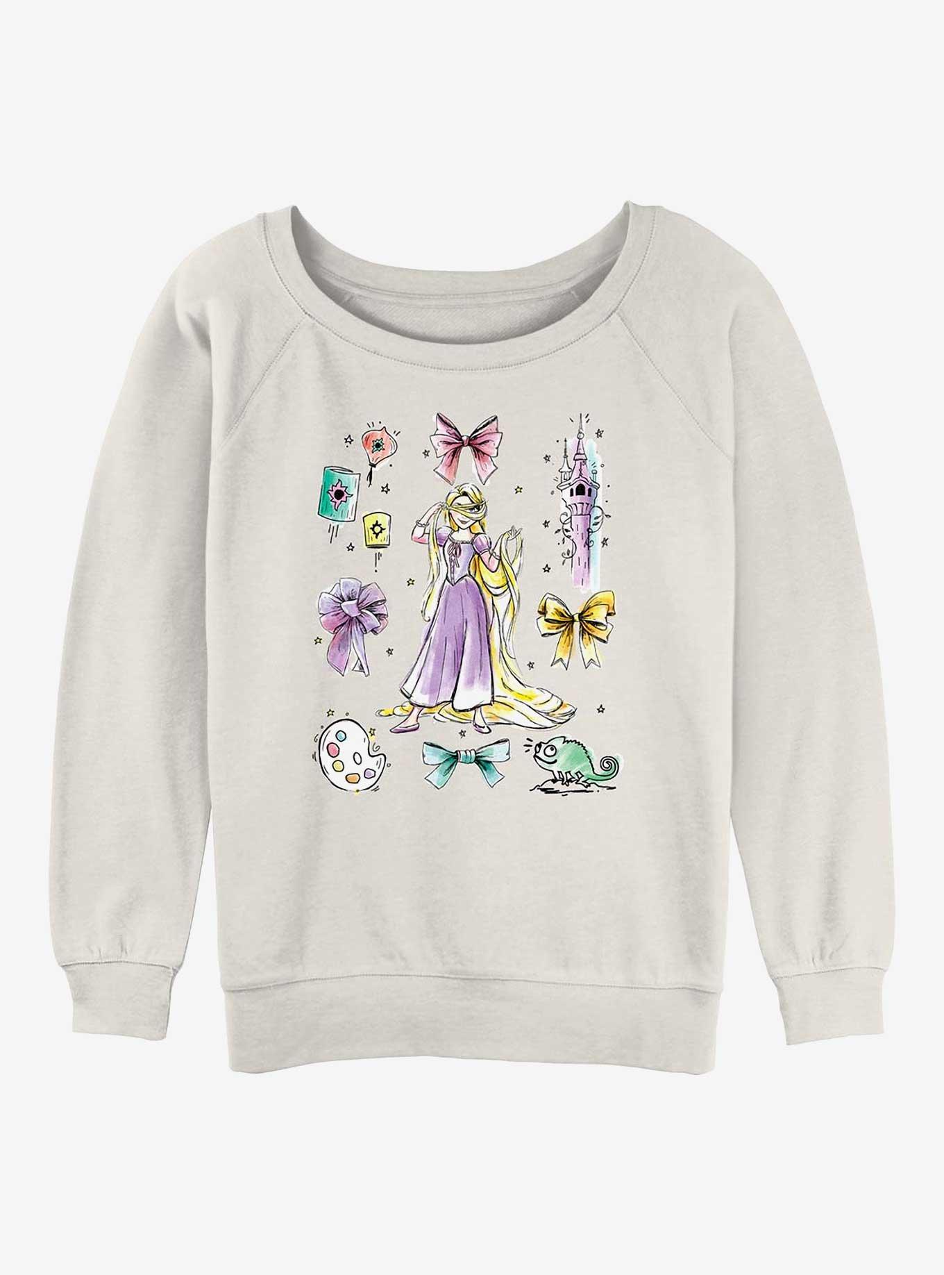 Disney Princesses Rapunzel Bows Girls Slouchy Sweatshirt, , hi-res