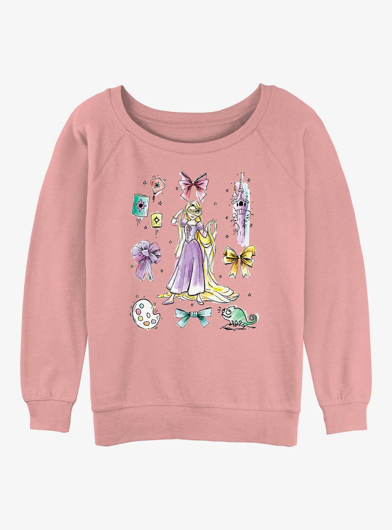 Disney Princesses Rapunzel Bows Girls Slouchy Sweatshirt, , hi-res