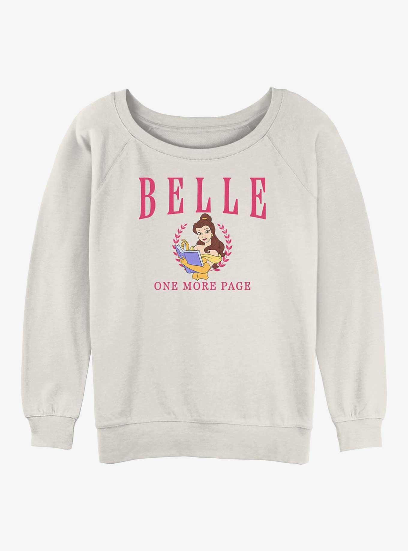 Disney Princesses Belle Collegiate Girls Slouchy Sweatshirt, EGRET, hi-res