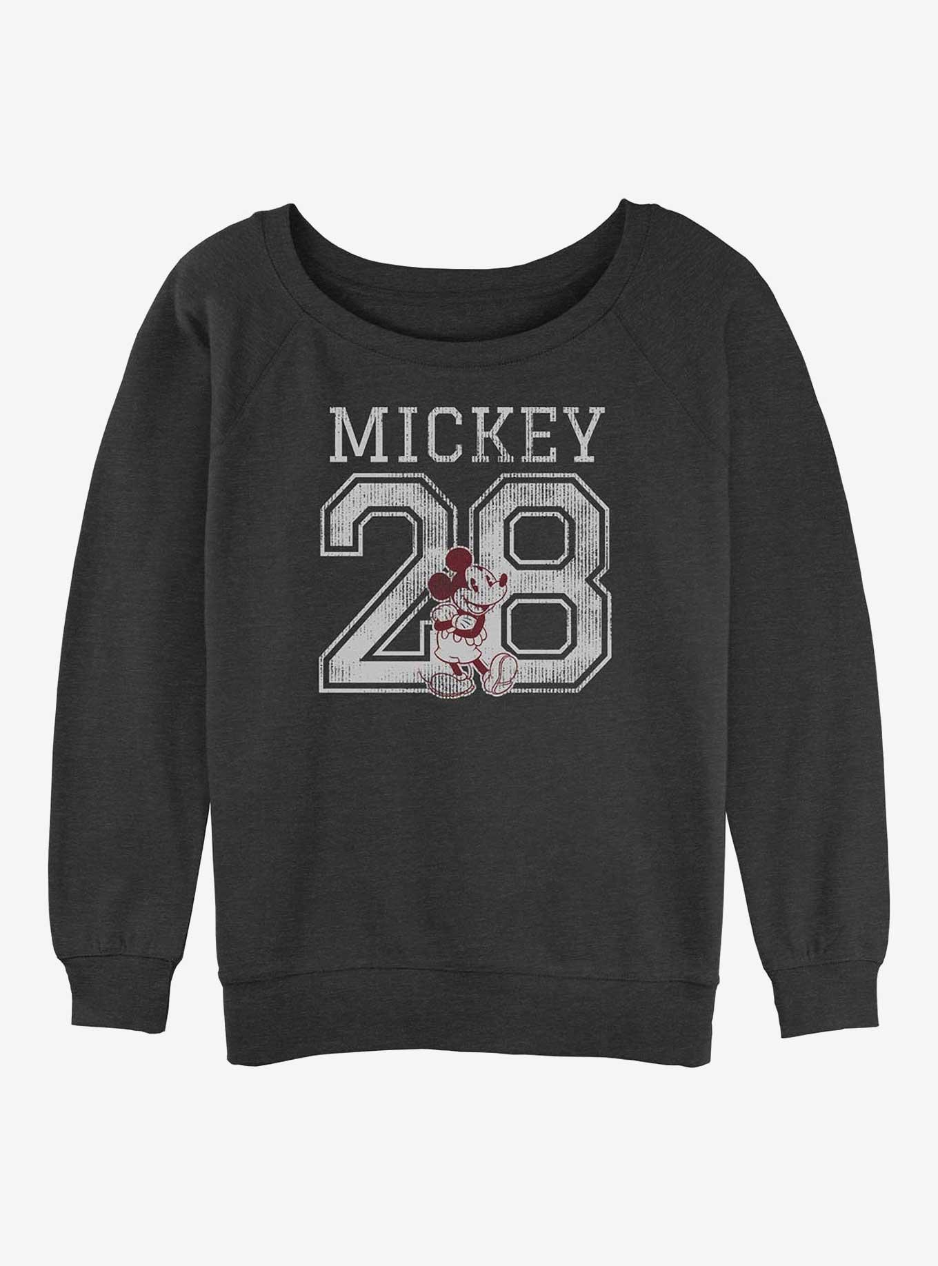 Disney Mickey Mouse Mickey 28 Girls Slouchy Sweatshirt, CHAR HTR, hi-res