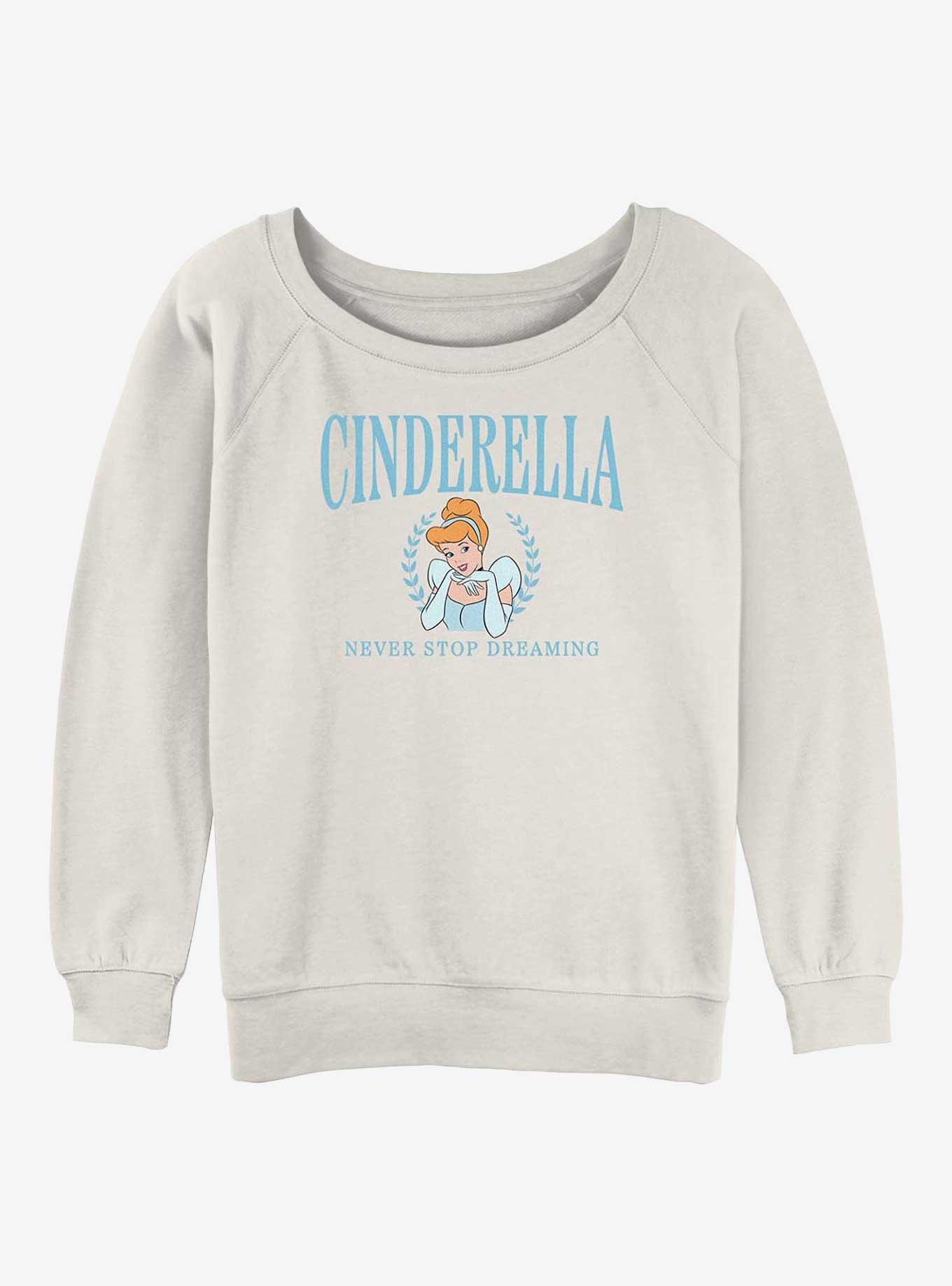 Disney Princesses Cinderella Collegiate Girls Slouchy Sweatshirt, EGRET, hi-res